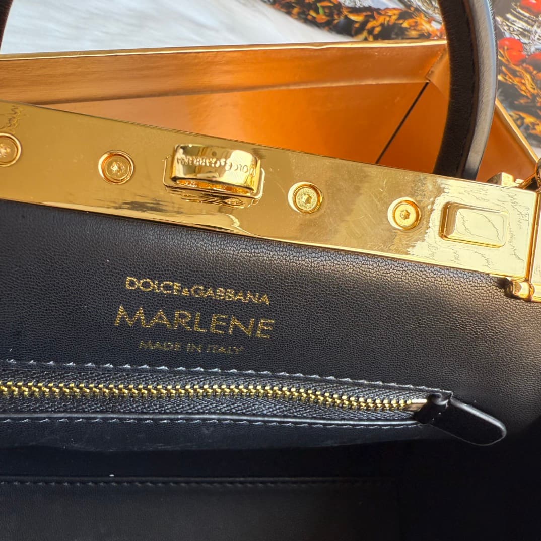 Dolce & Gabbana Mini Marlene Day leather tote bag black High