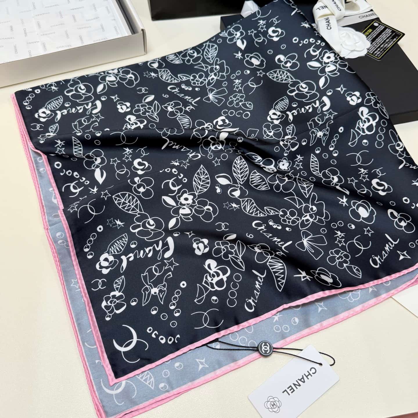 Chanel Graffiti Print scarf