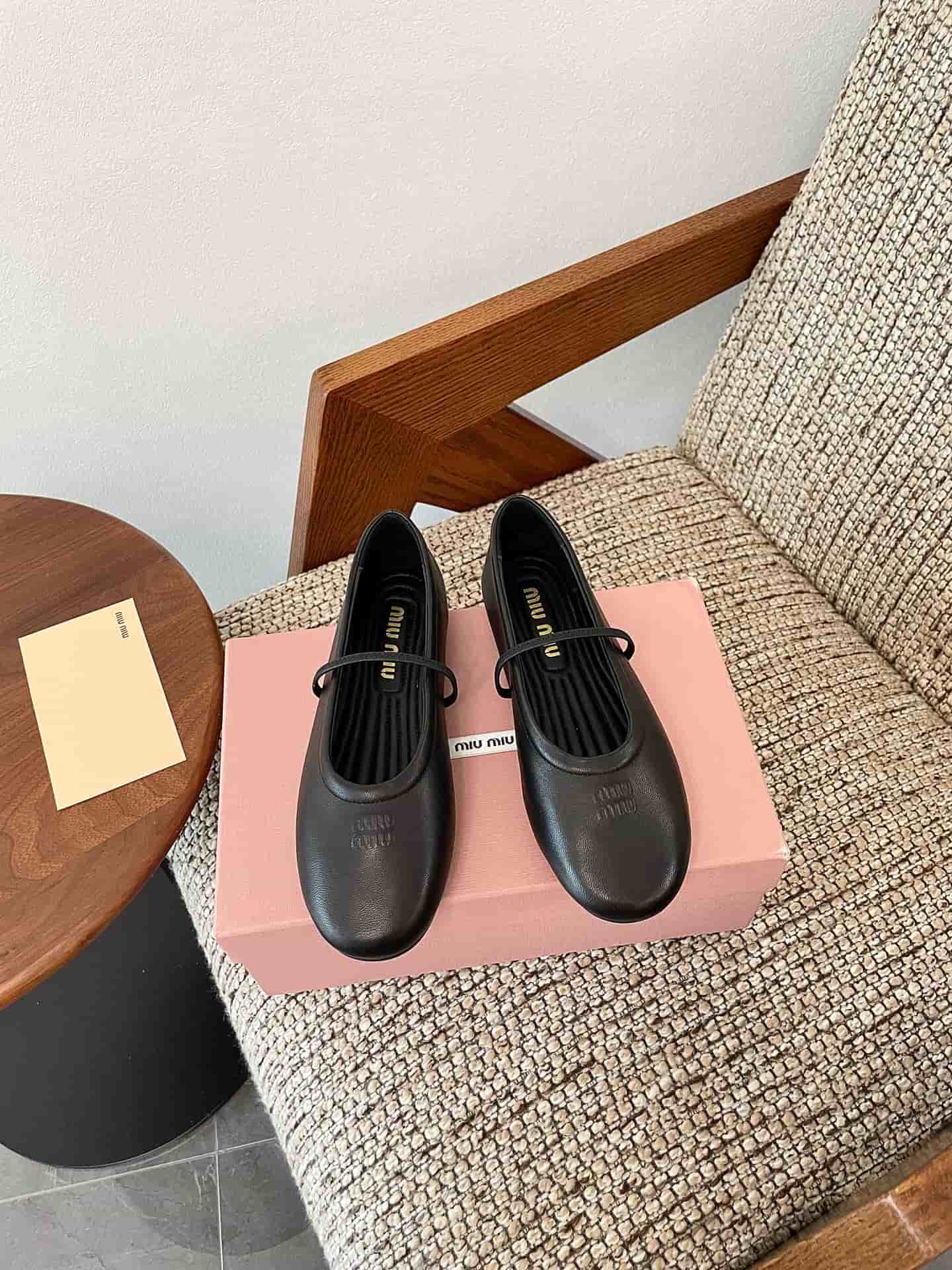 Miu Miu Leather Ballet Flats Women