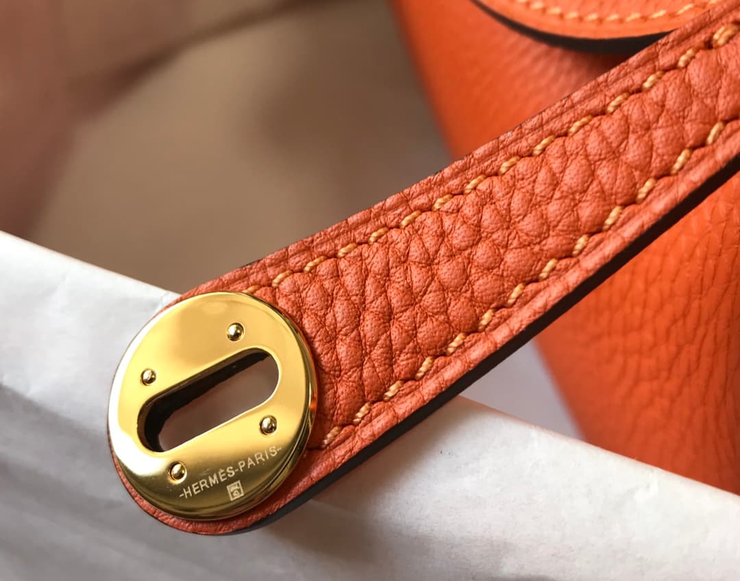 Hermes Lindy Mini Bag Calfskin Leather In Capucine High