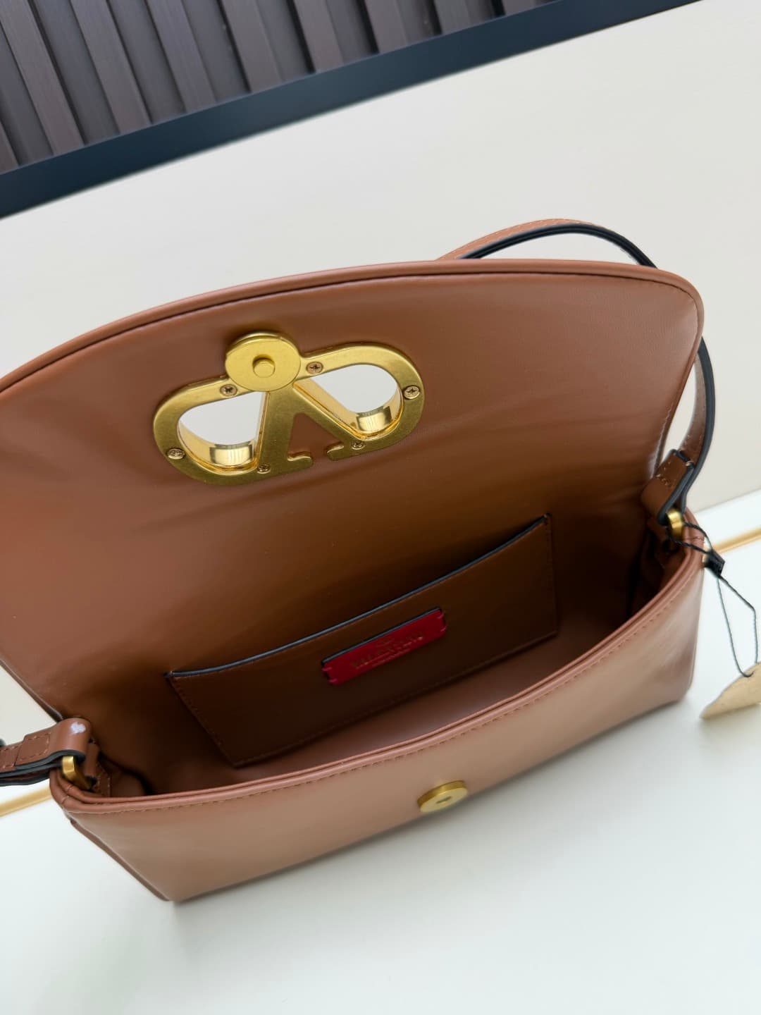 Valentino Garavani Devain Small Nappa Shoulder Bag Caramel High