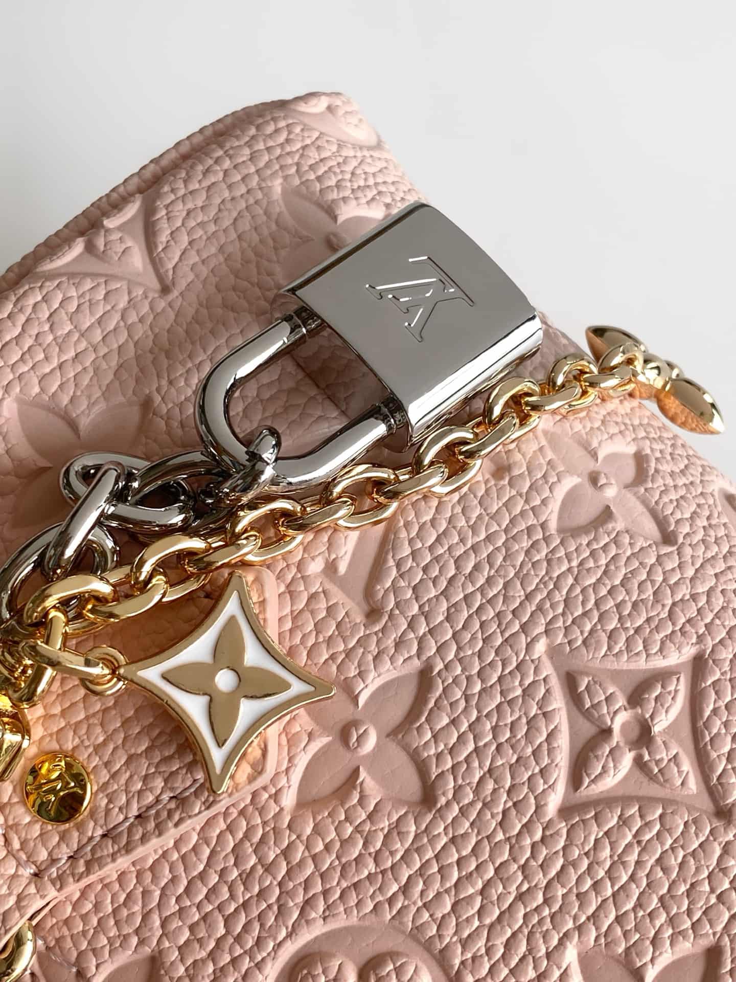 Louis Vuitton Nano Speedy Snowy Pearl Cowhide leather M27107 High