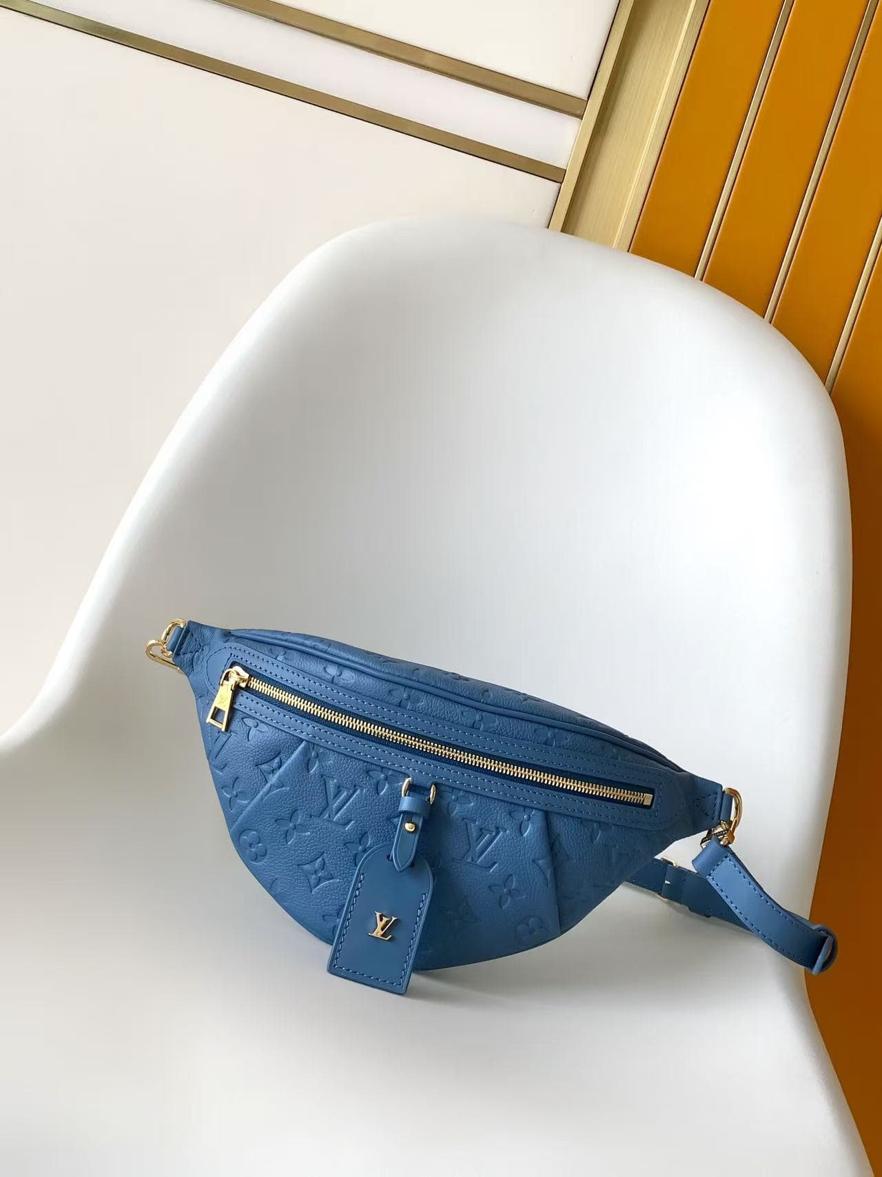 Louis Vuitton High Rise PM Denim Blue Cowhide M28356 High