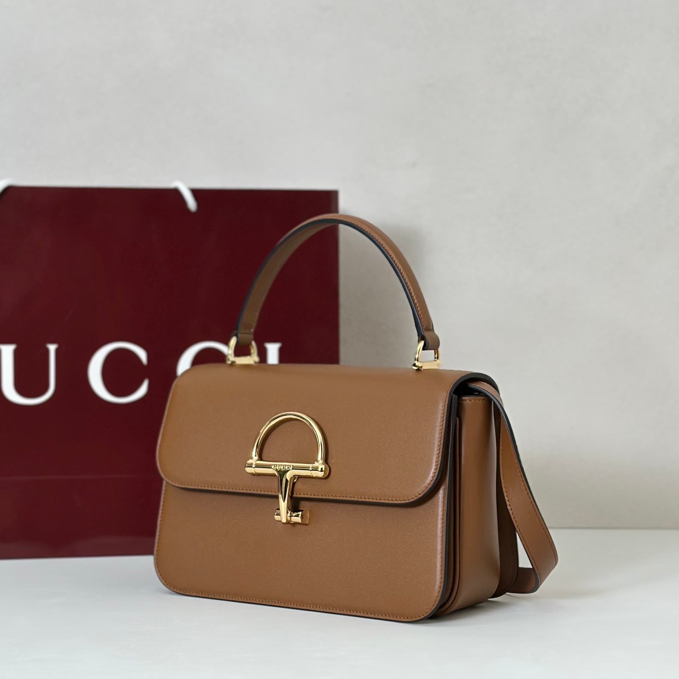 Gucci Siena medium top handle bag 855535 Brown High