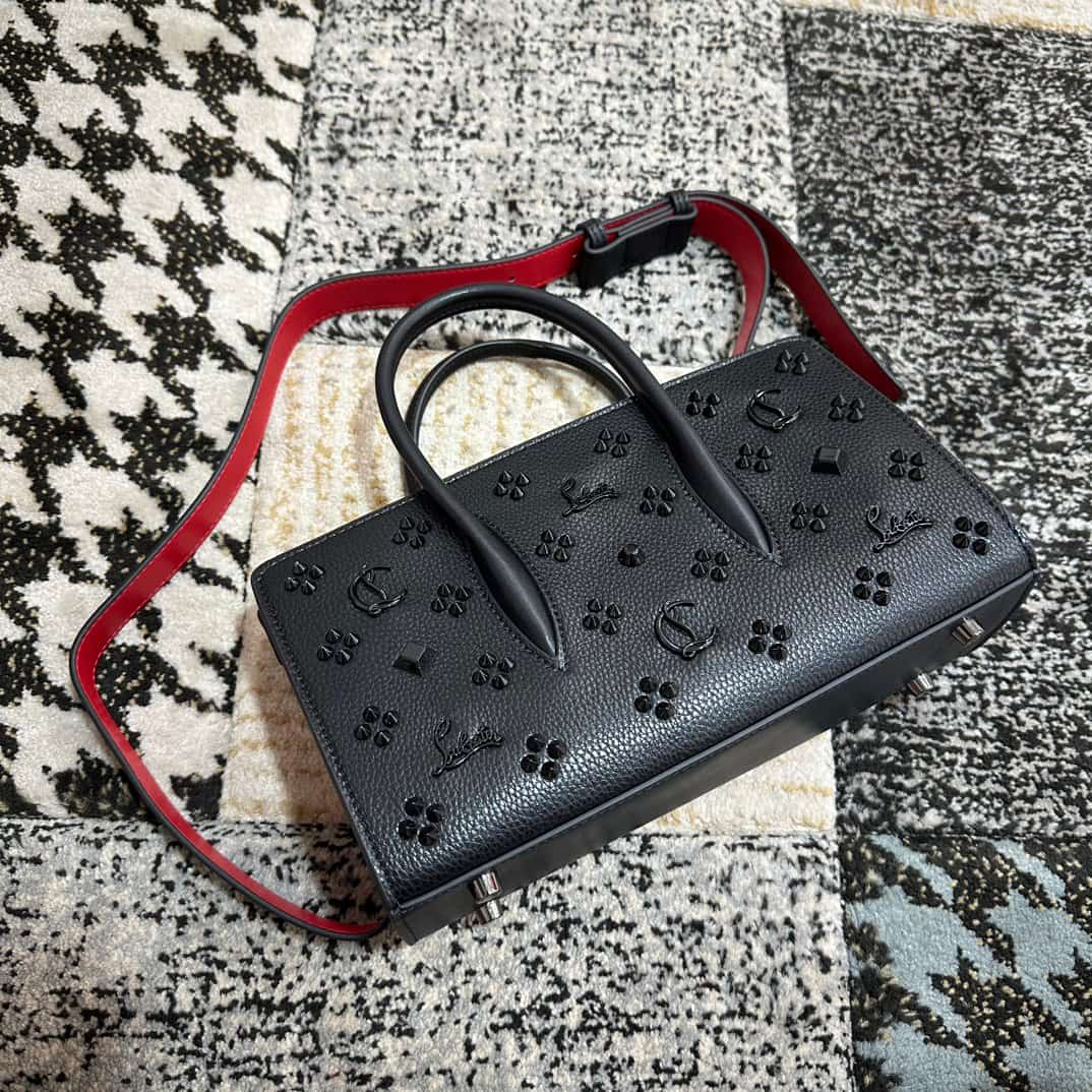 Christian Louboutin Paloma leather tote bag in black with spikes &studs High