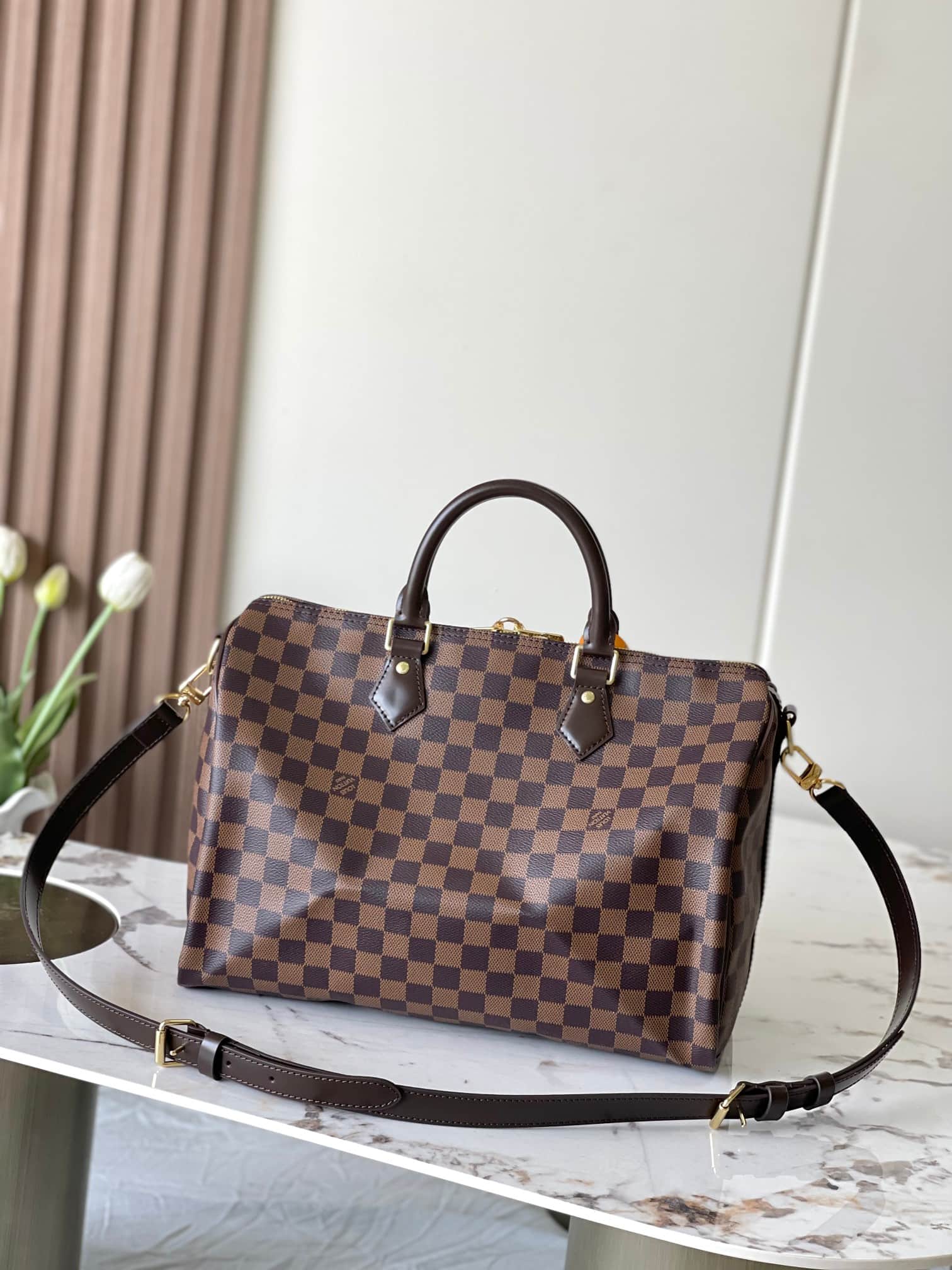 Louis Vuitton Speedy Bandoulière 35 Bag Damier Ebene N41366 High