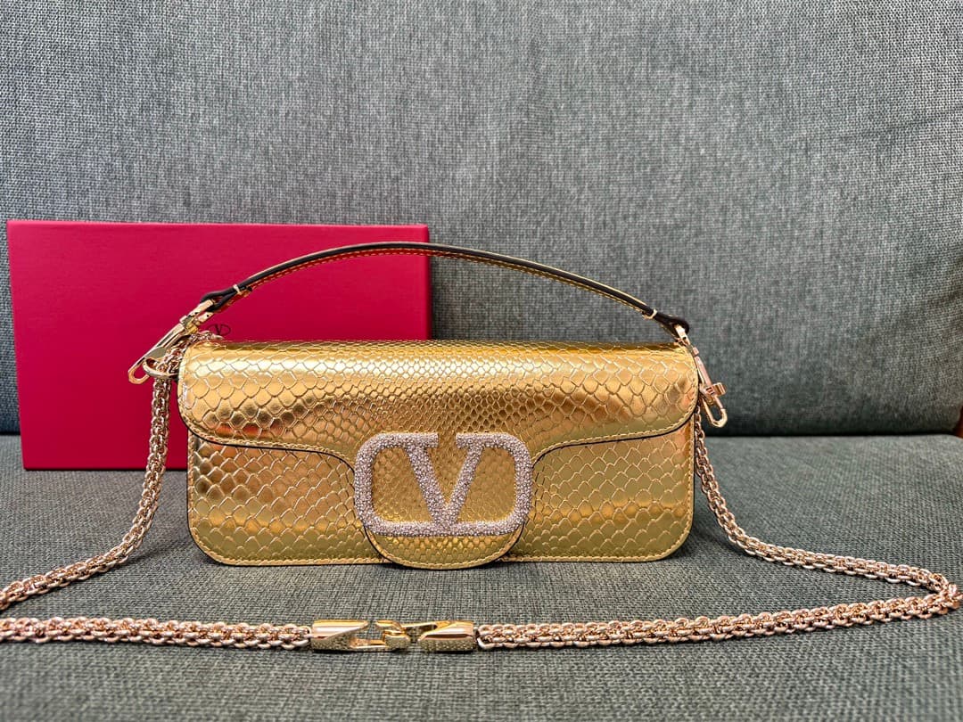 Valentino Garavani MINILOC small shoulder bag 1133S Calfskin Gold High
