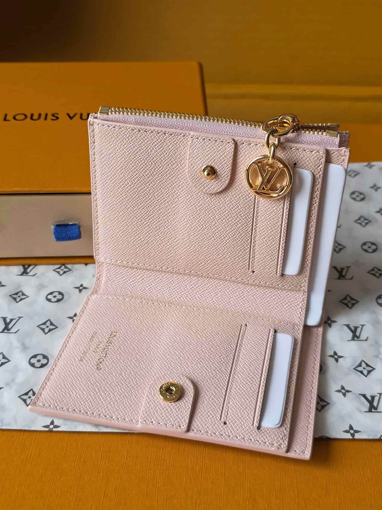 Louis Vuitton Lisa Wallet LV Stamp Blue Coated canvas M29028 High