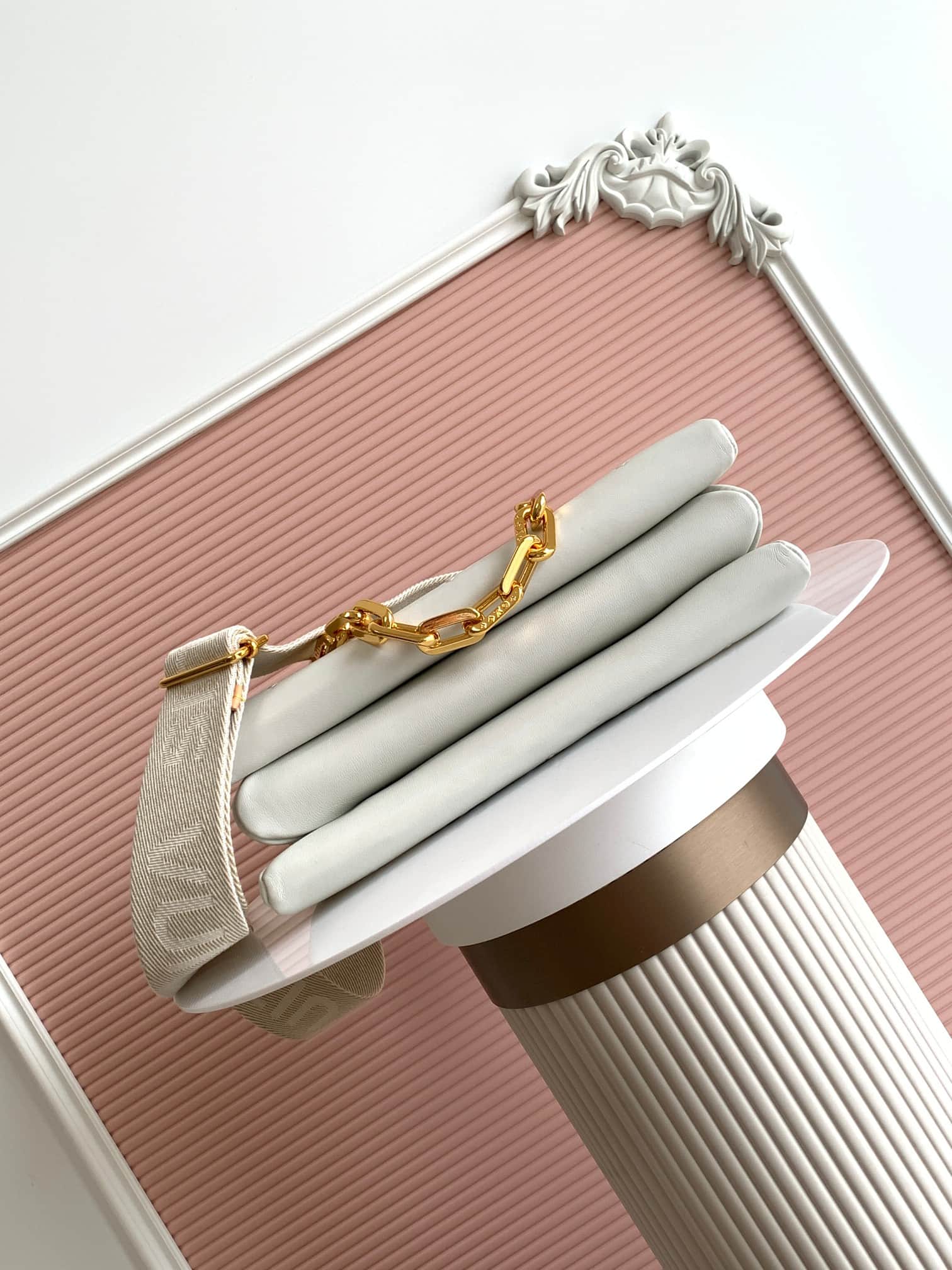 Louis Vuitton Coussin PM Cream Monogram-embossed puffy lambskin M21262 High