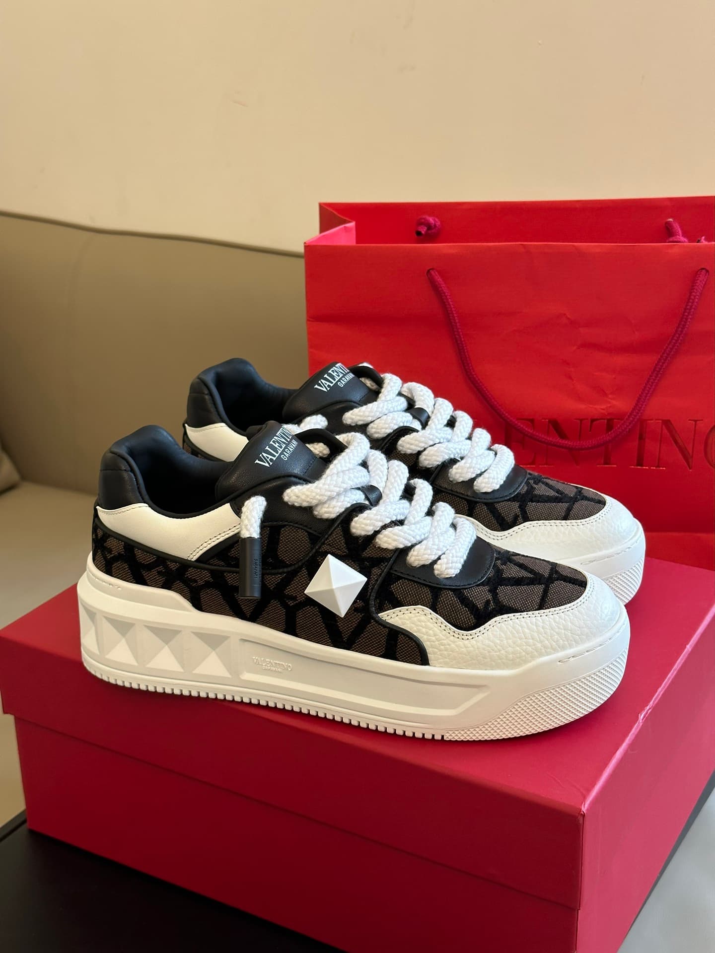 Valentino Garavani One Stud XL leather sneakers Men Women