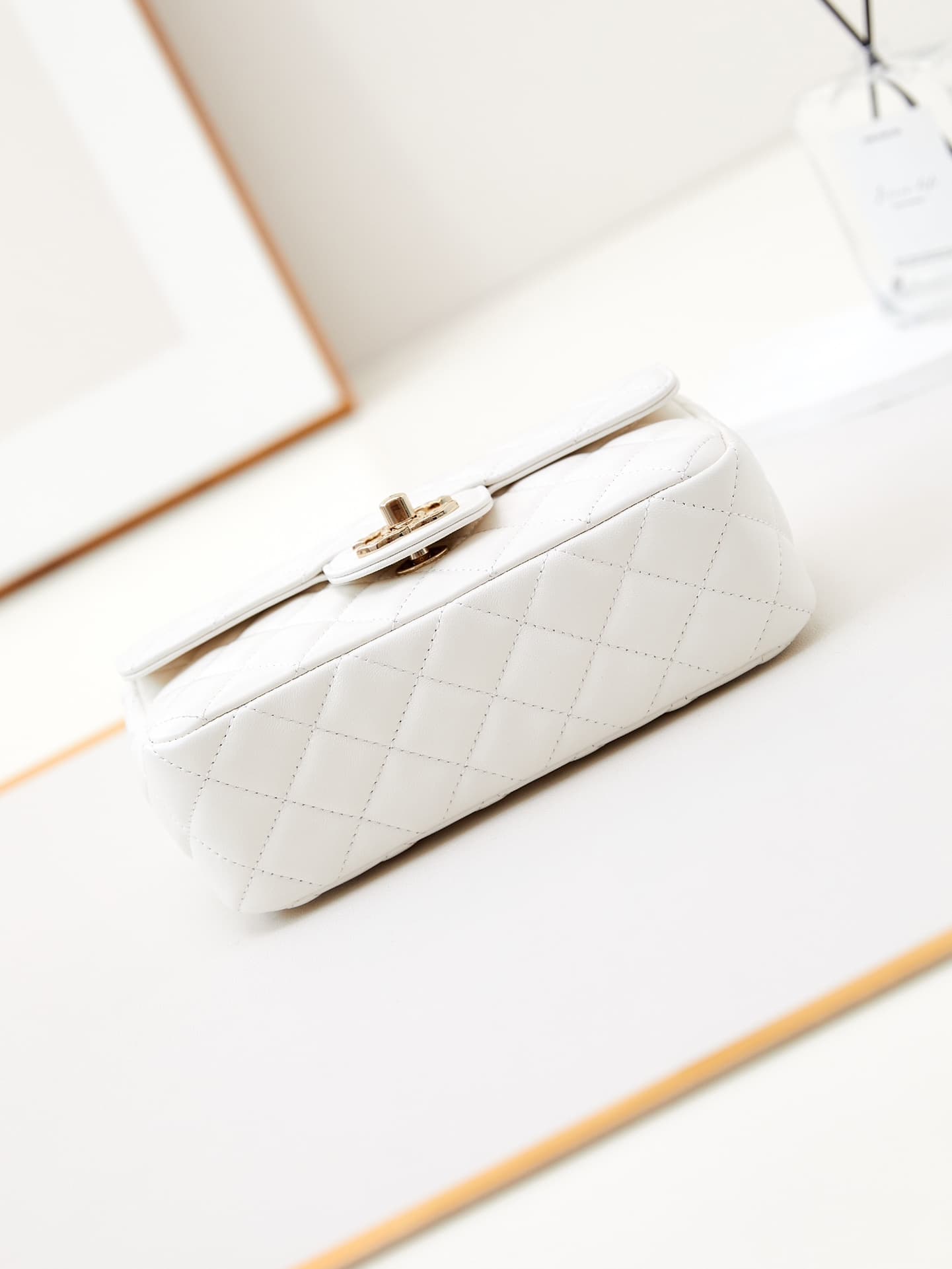 Chanel Mini Flap Bag with Top Handle Lambskin& Gold-Tone Metal Pink AS4924 A