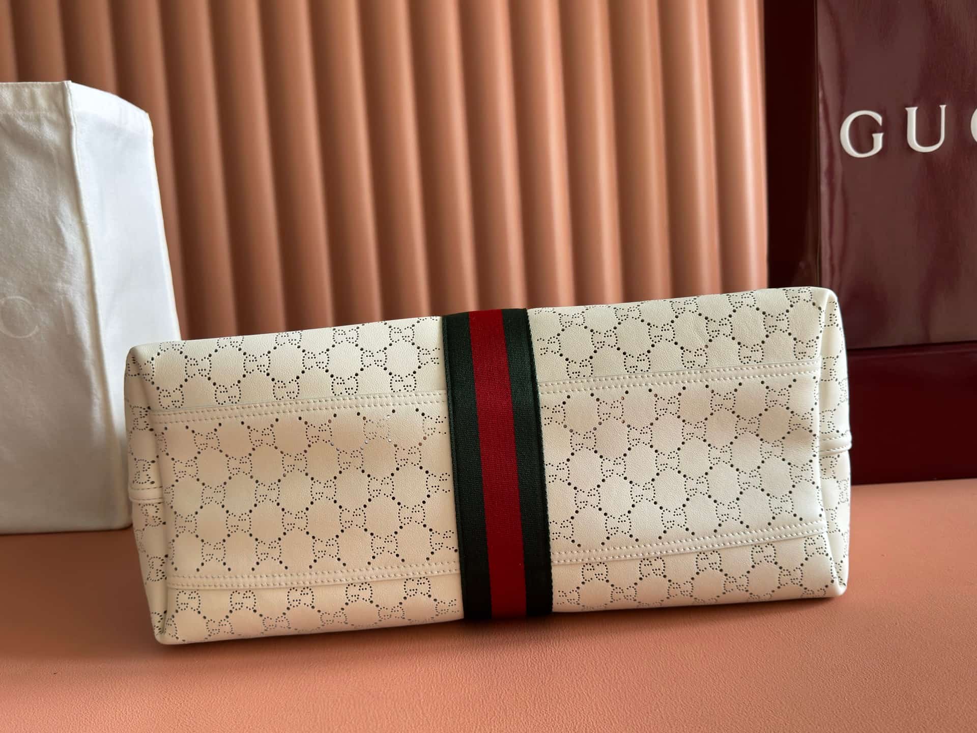 Gucci Giglio large tote bag white GG leather 853971 High