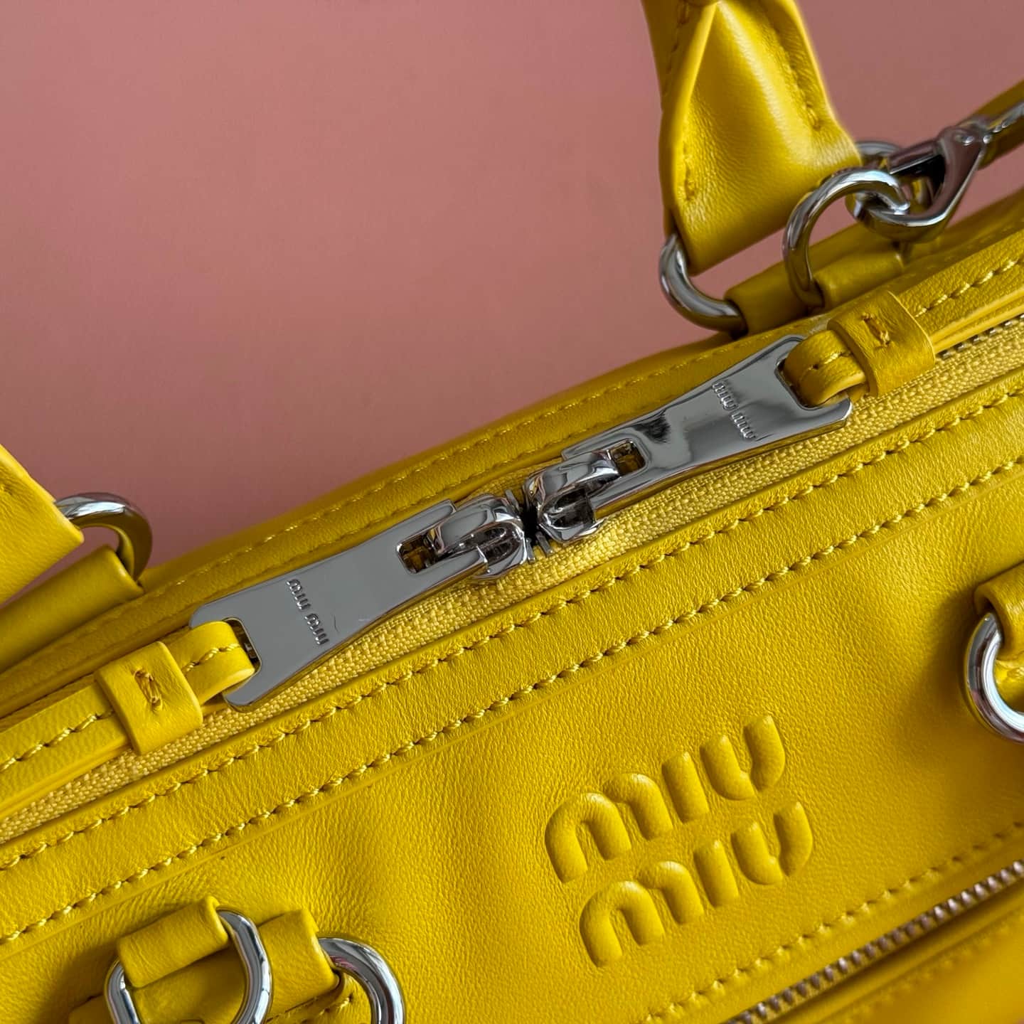 Miu Miu Arcadie bag Smooth Leather 5BA332 Yellow TOP