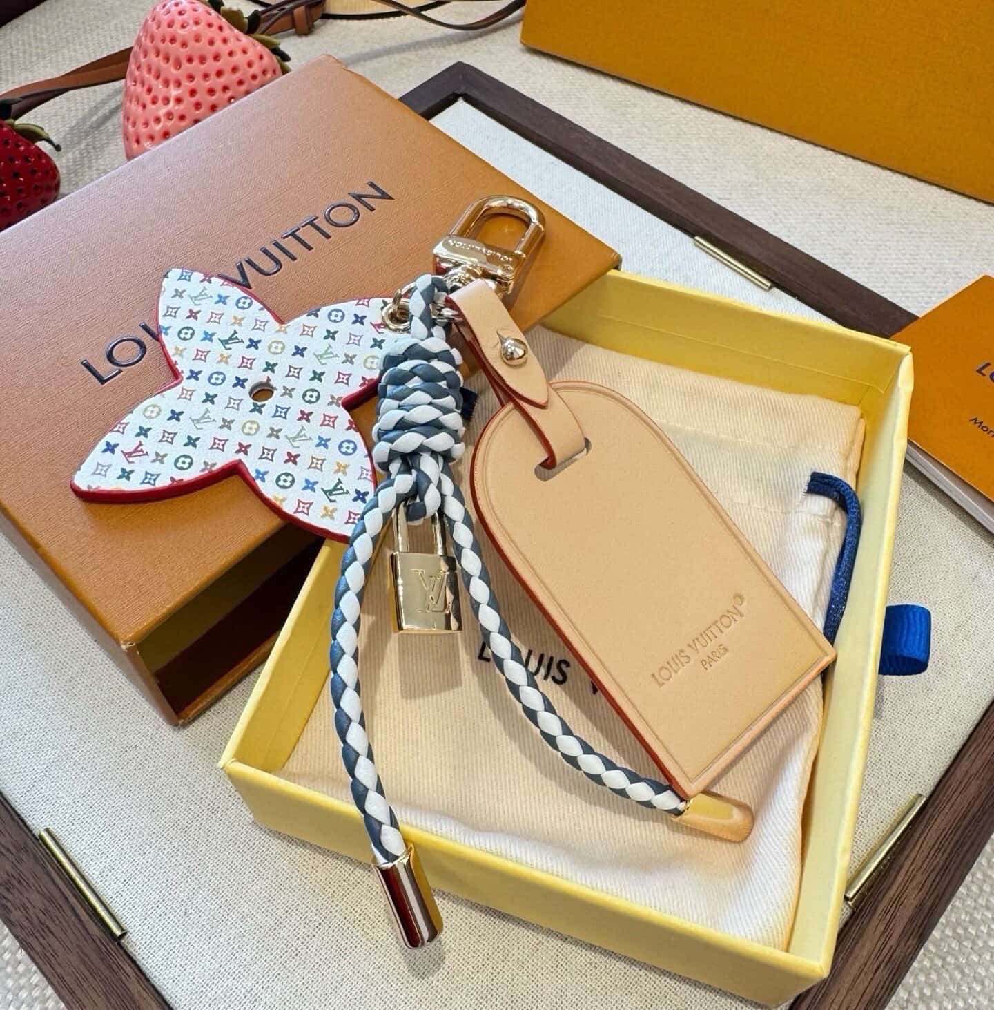 Louis Vuitton Calfskin Monogram Lock and Bloom Stacking Bag Charms