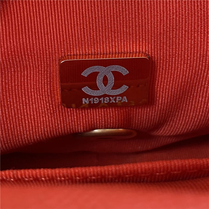 Chanel MINI FLAP BAG Grained Shiny Calfskin & Gold-Tone Metal AS3368 Red A
