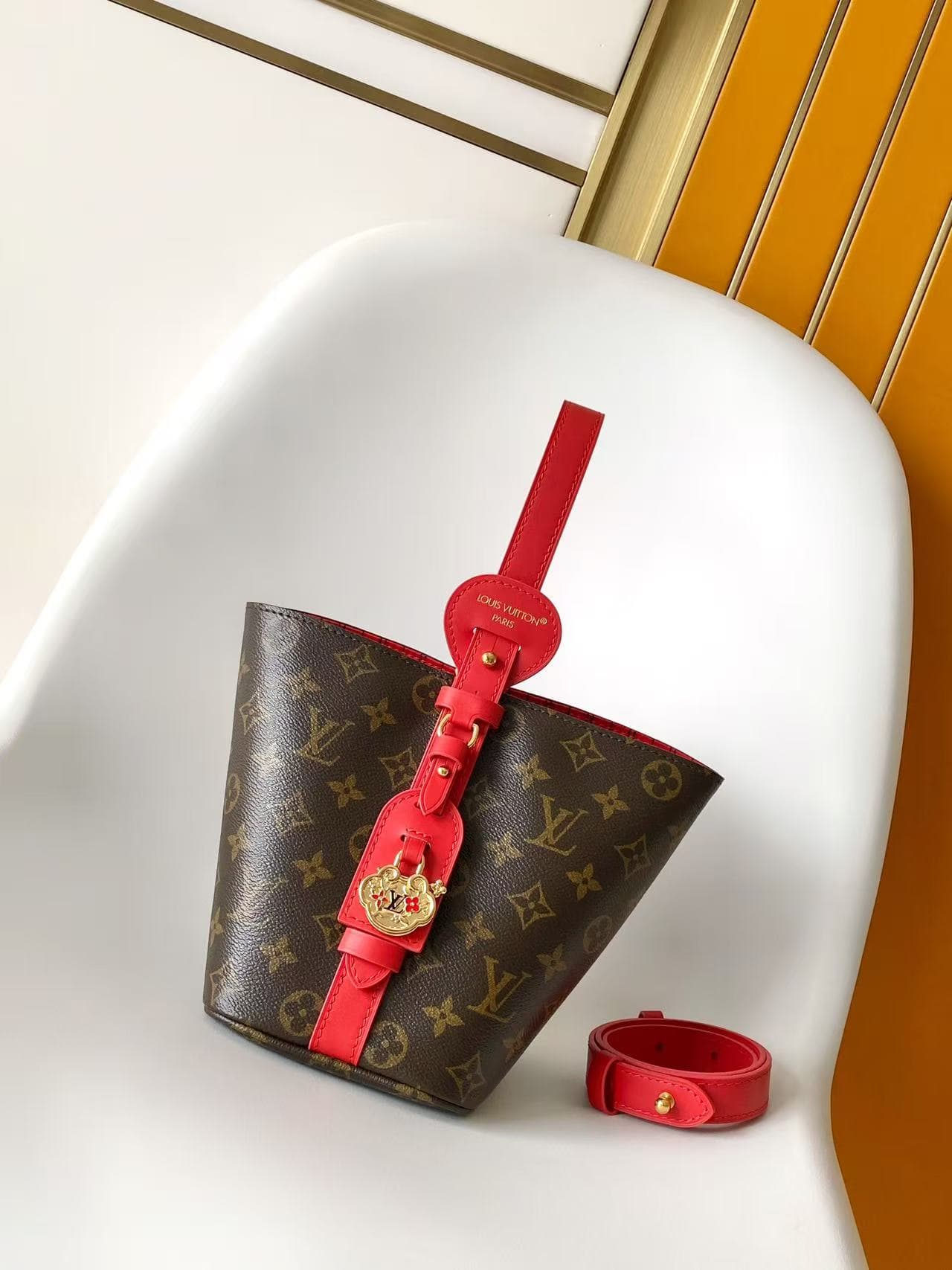 Louis Vuitton All In BB Monogram/Sari Red Coated canvas M28317 High