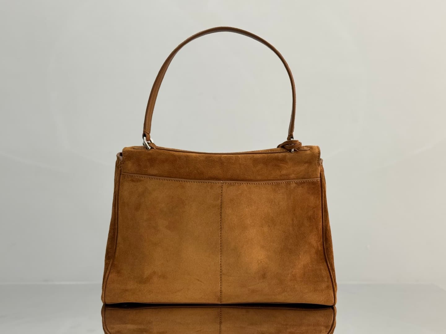 Balenciaga Rodeo Medium Bag in Camel Waxed Suede Calfskin With Silver-Tone Metal TOP