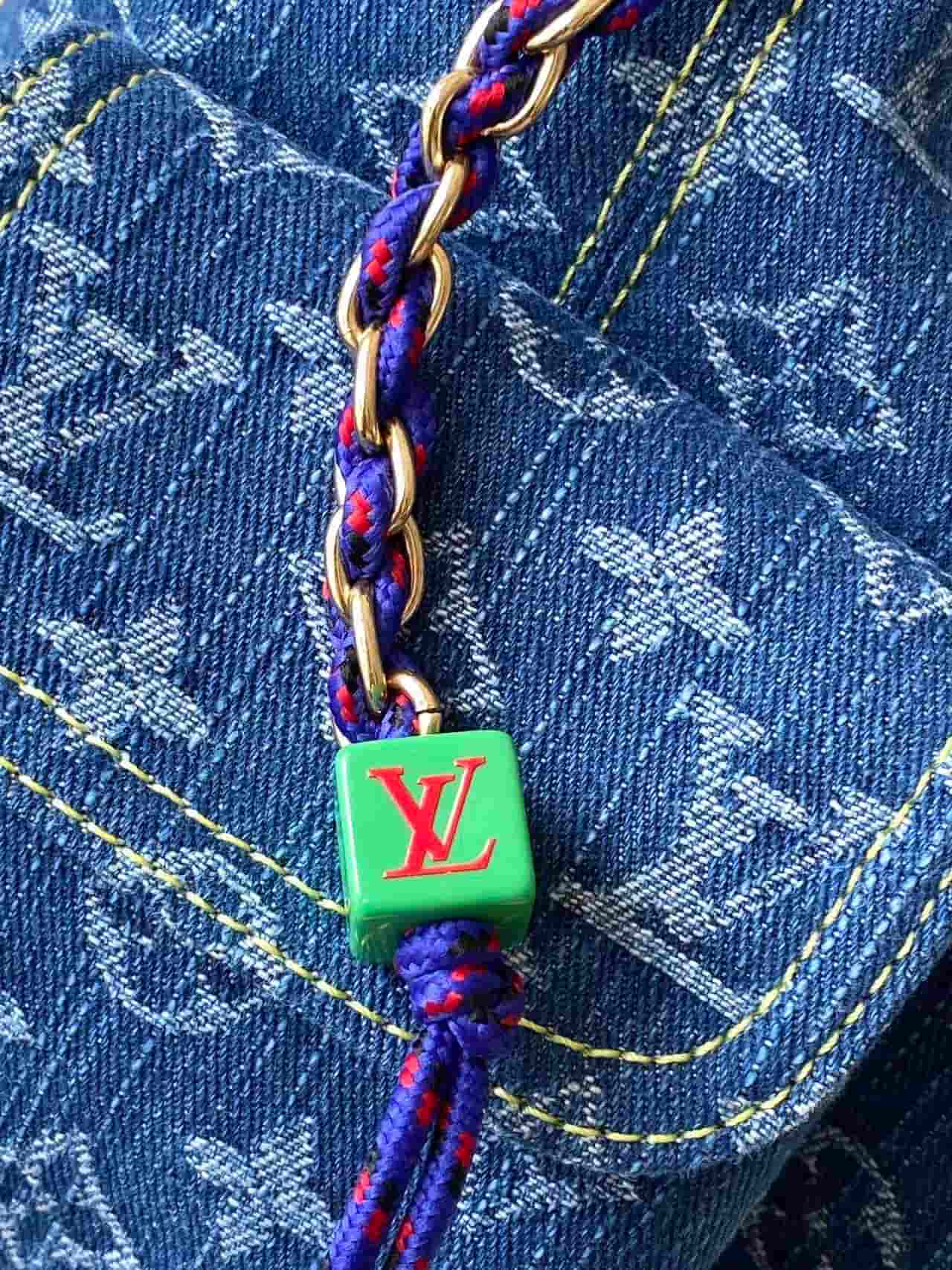 Louis Vuitton Montsouris Cargo Backpack Blue Denim M27330 High