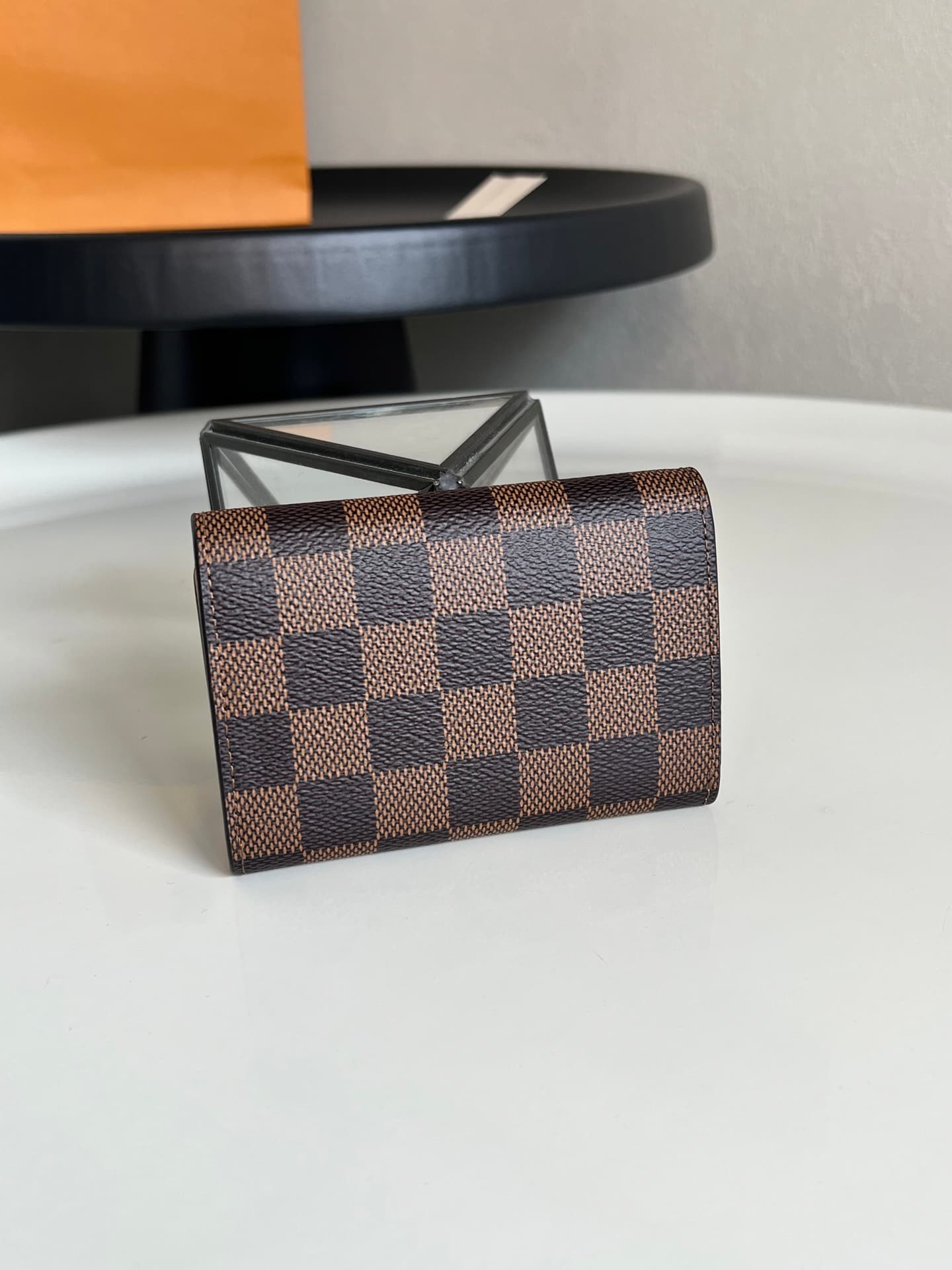 Louis Vuitton Damier Azur Canvas & Leather Rosalie Coin Purse M62361 Brown High