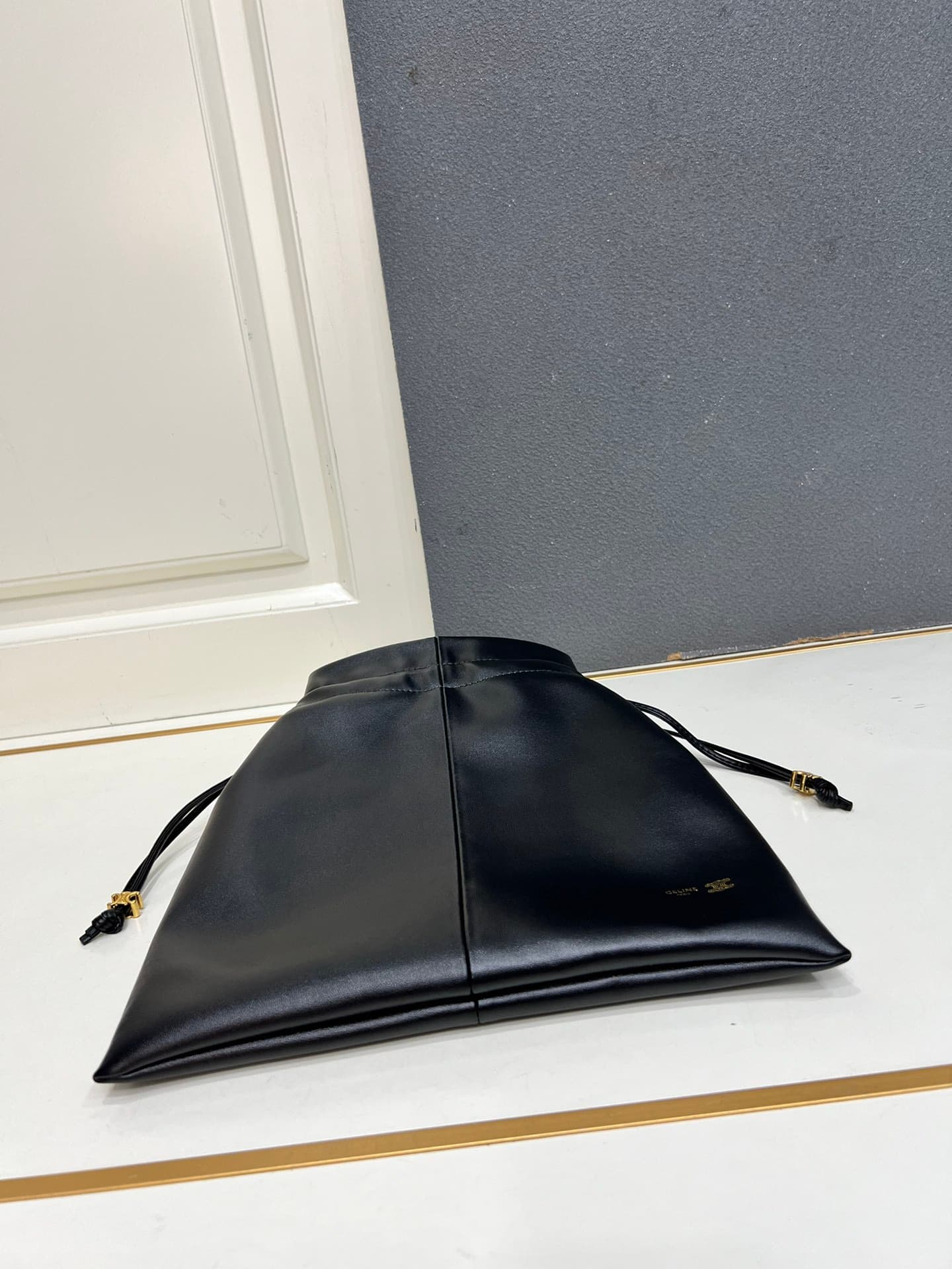 Celine SMALL CRYSTAL POUCH IN LAMBSKIN Black High