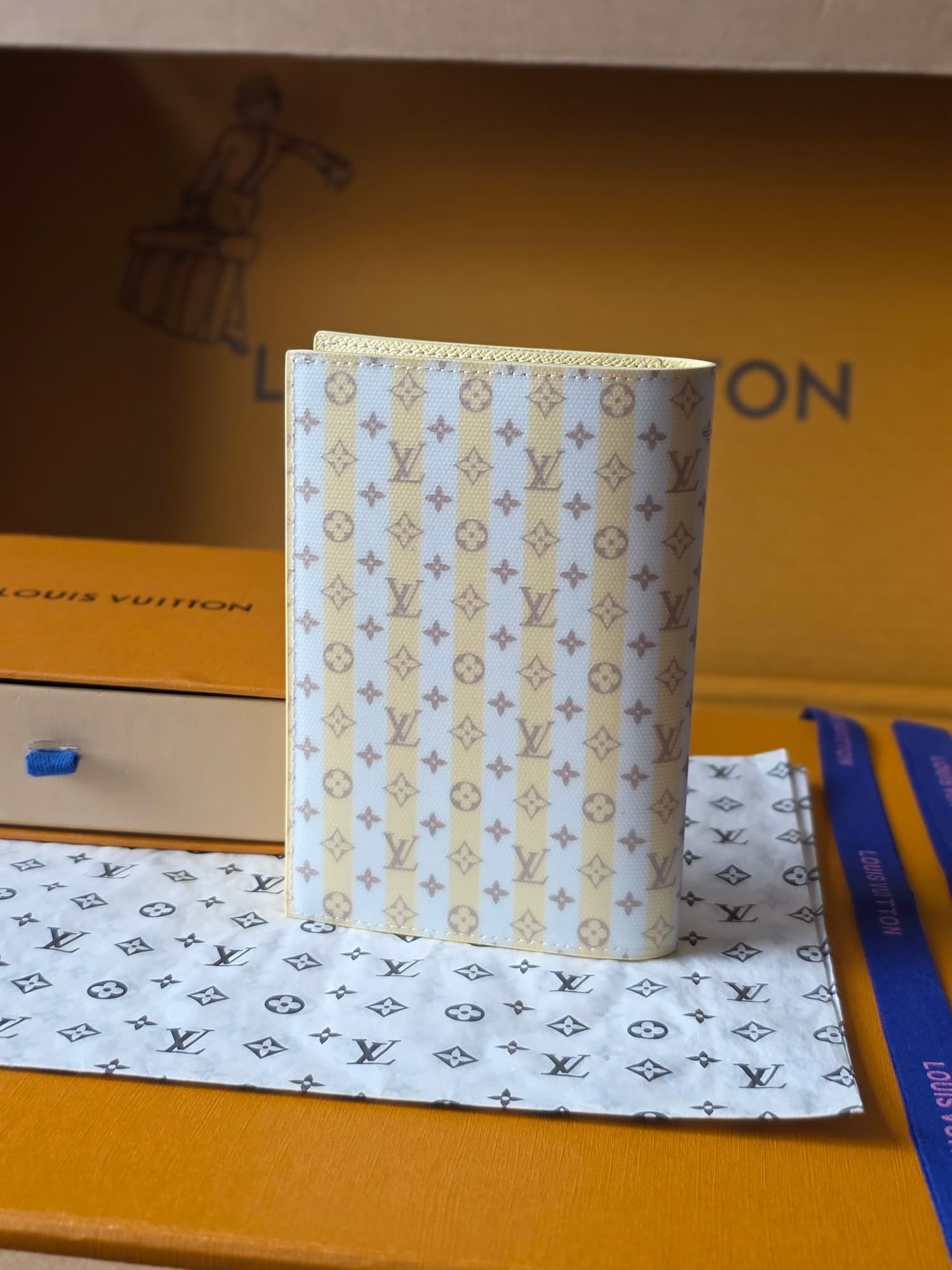 Louis Vuitton Passport Cover LV Stamp Banana Coated canvas M29034 High