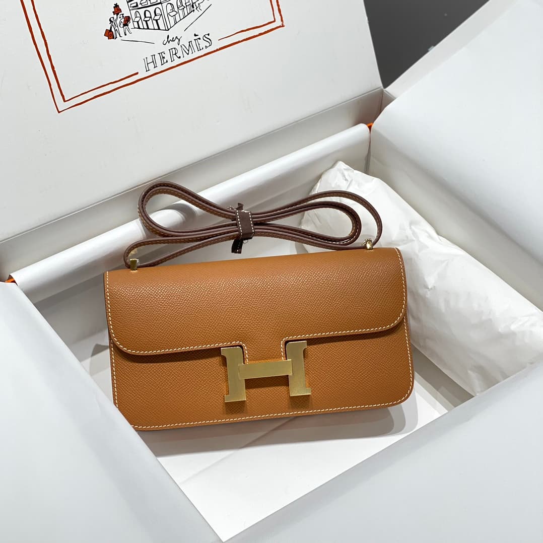 Hermès Constance Elan shoulder bag in Gold Epsom leather WAX High
