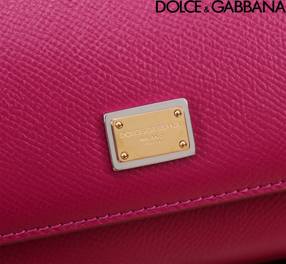 Dolce & Gabbana Miss Sicily top handle bag calfskin leather Plum Red High