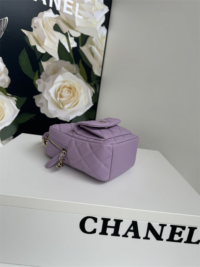 Chanel Mini Backpack Grained Calfskin Gold-Tone Metal AP3753 Purple A