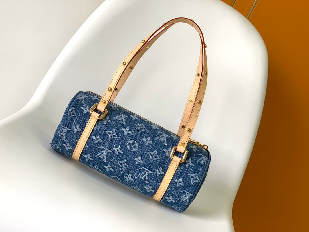 Louis Vuitton Monogram Denim Papillon bag in Denim Blue M46830 High