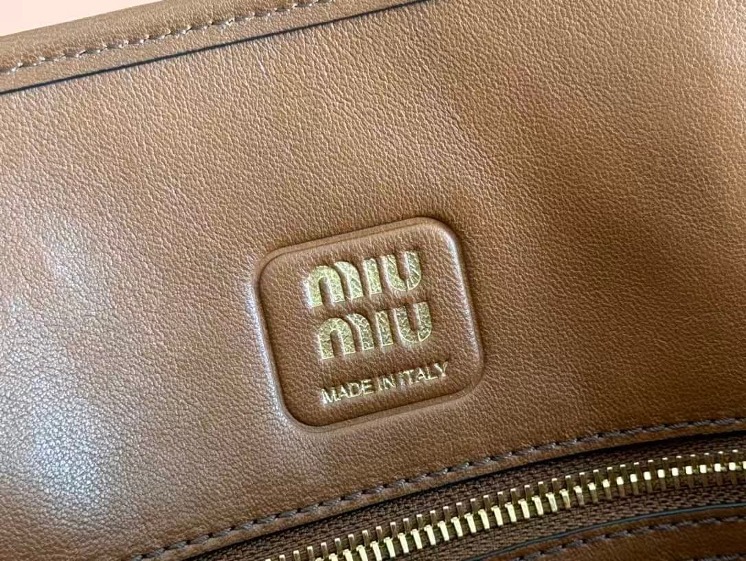 Miu Miu Aventure nappa leather bag 5BG310 Oak TOP