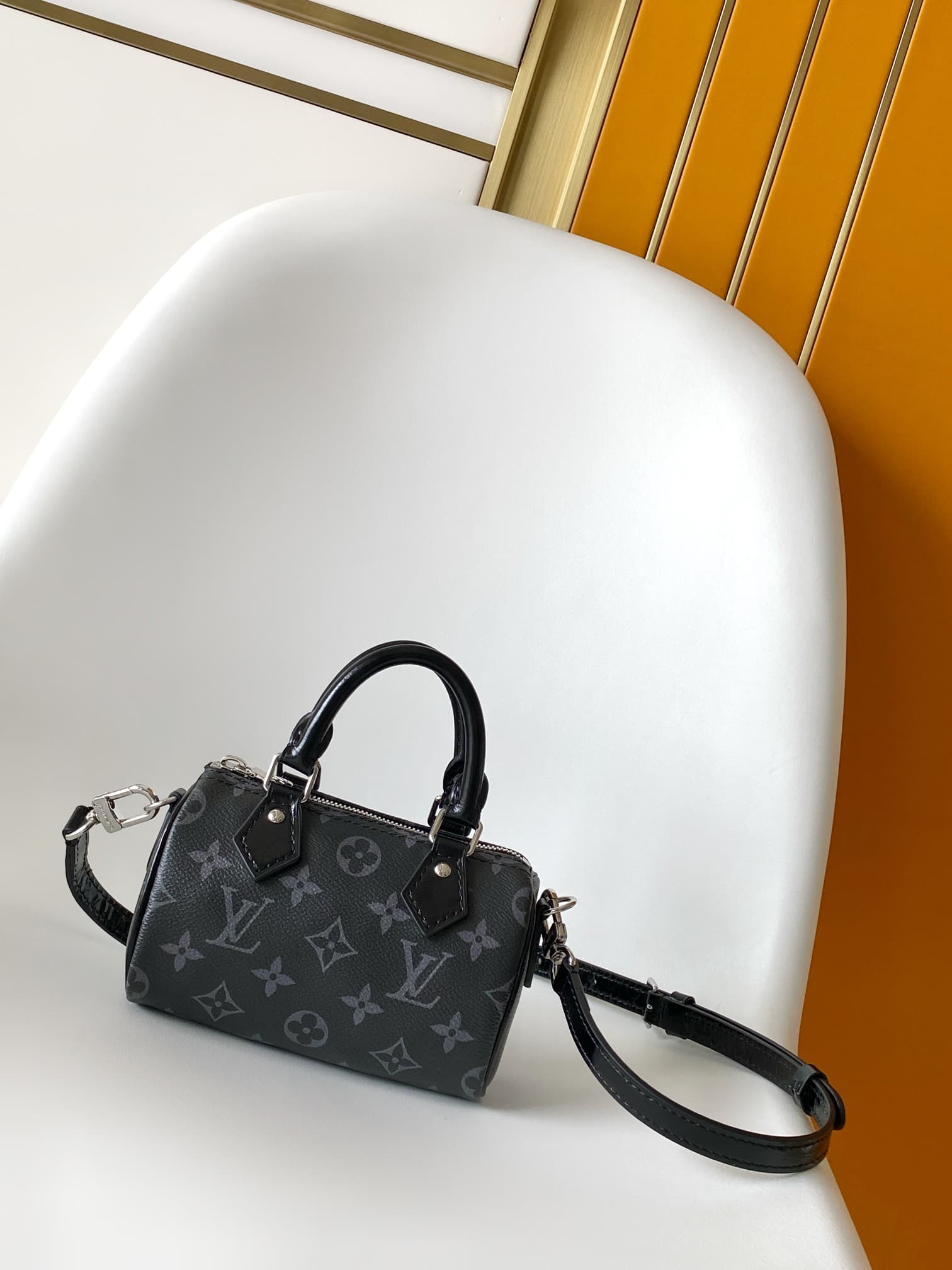 Louis Vuitton Nano Speedy Monogram Eclipse M26573 Black High