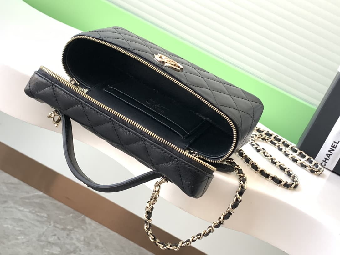 Chanel VANITY WITH CHAIN AP4407 Lambskin & Gold-Tone Metal Black High