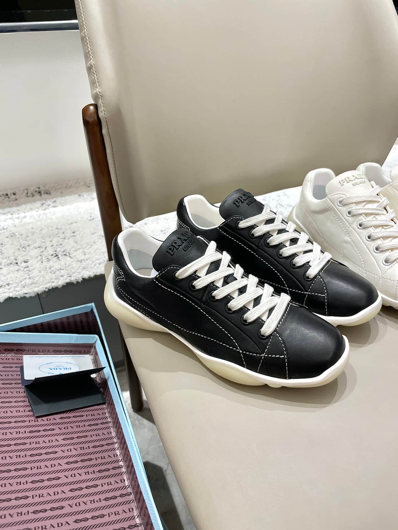 Prada Leather Sneaker Shoes Women