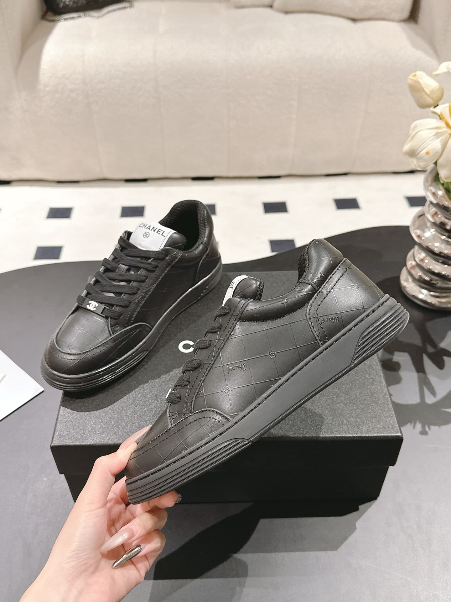 Chanel Leather Sneaker Shoes Women