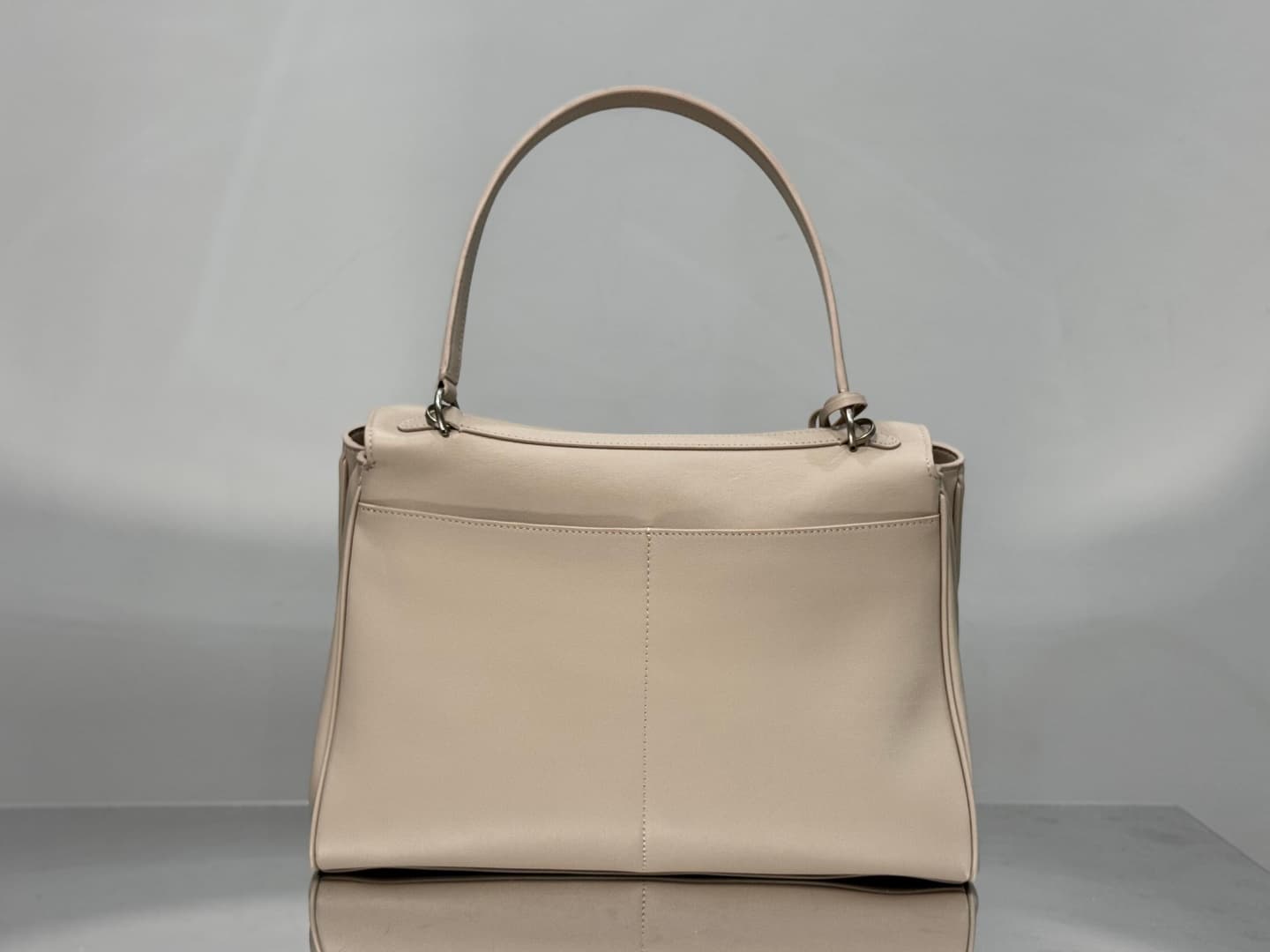 Balenciaga Rodeo Medium Bag in Beige Leather With Silver-Tone Metal TOP