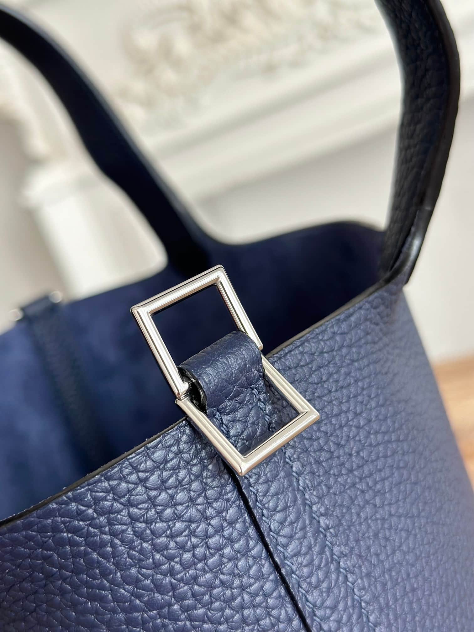 Hermès Picotin Lock 18 Bucket Bag TC Leather Silver Metal Bleu Saphir Wax High