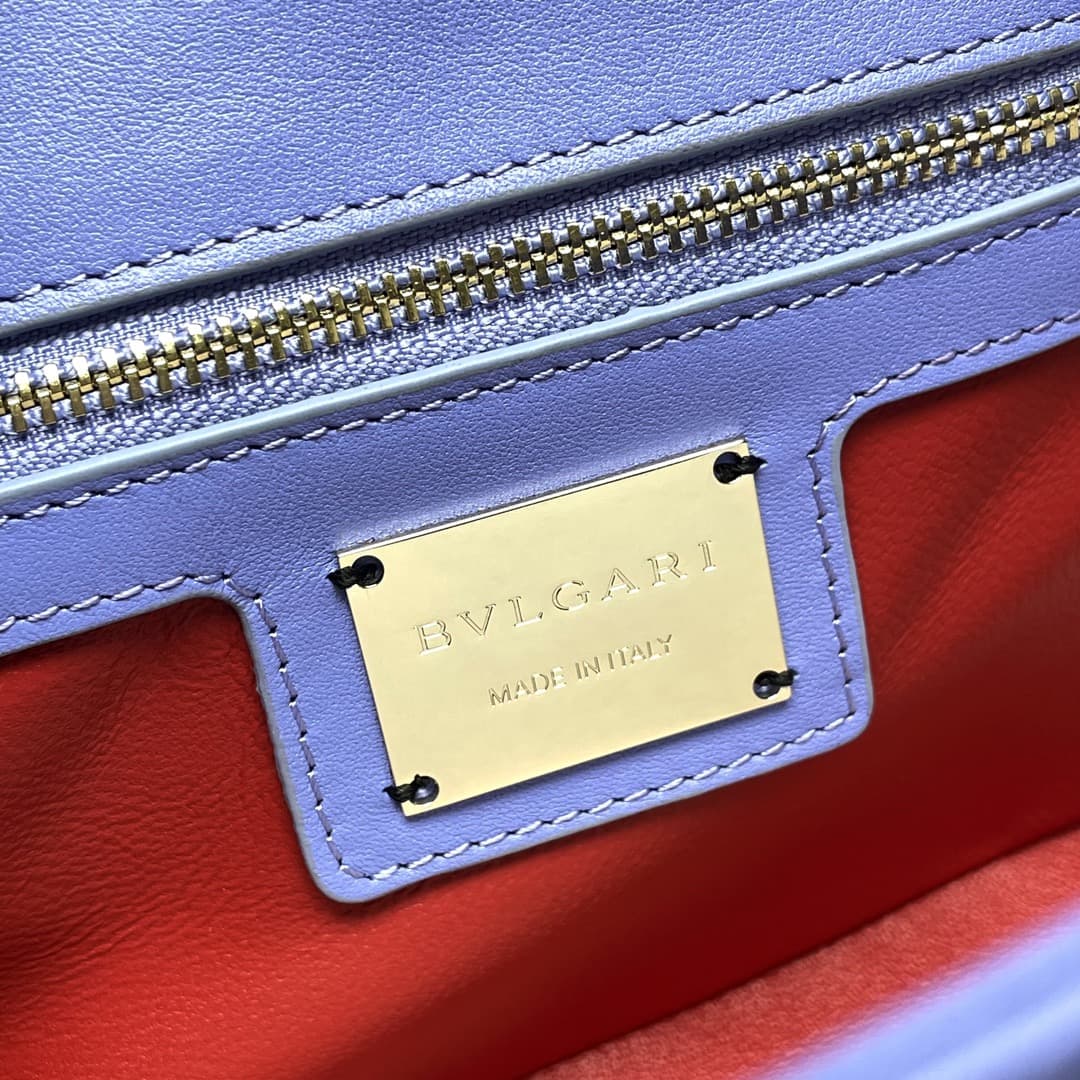 Bulgari Serpenti Cabochon Crossbody Bag in purple leather high