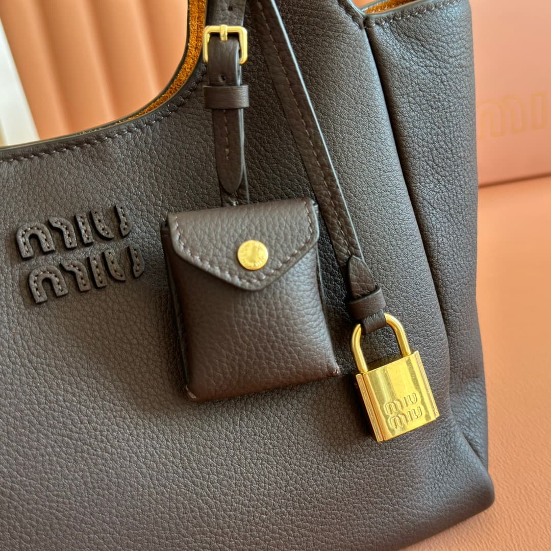 Miu Miu Black Hammered Leather Shoulder Bag 5ba304 High