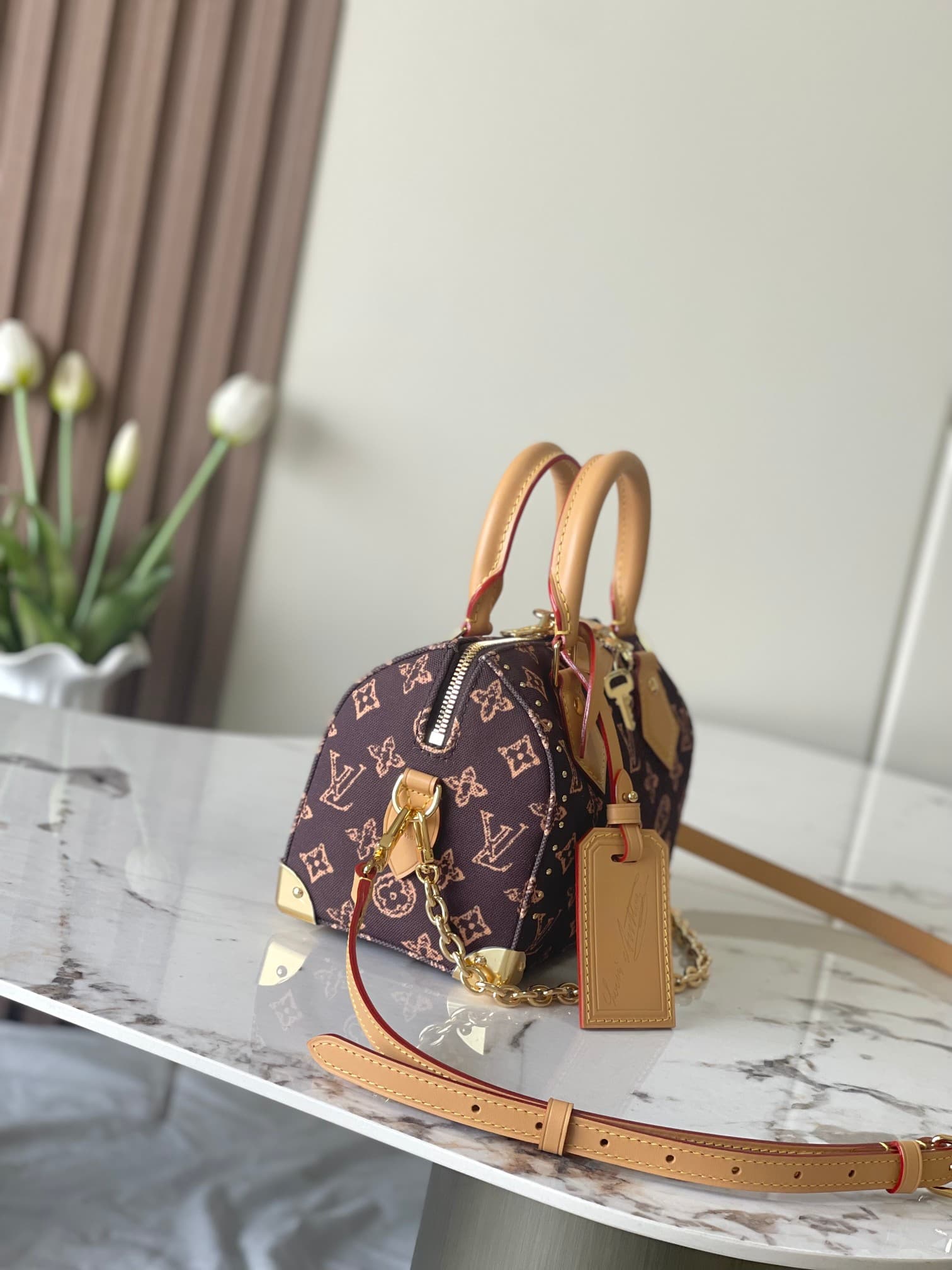 Louis Vuitton Speedy Trunk 20 bag Monogram Origine M28102 High