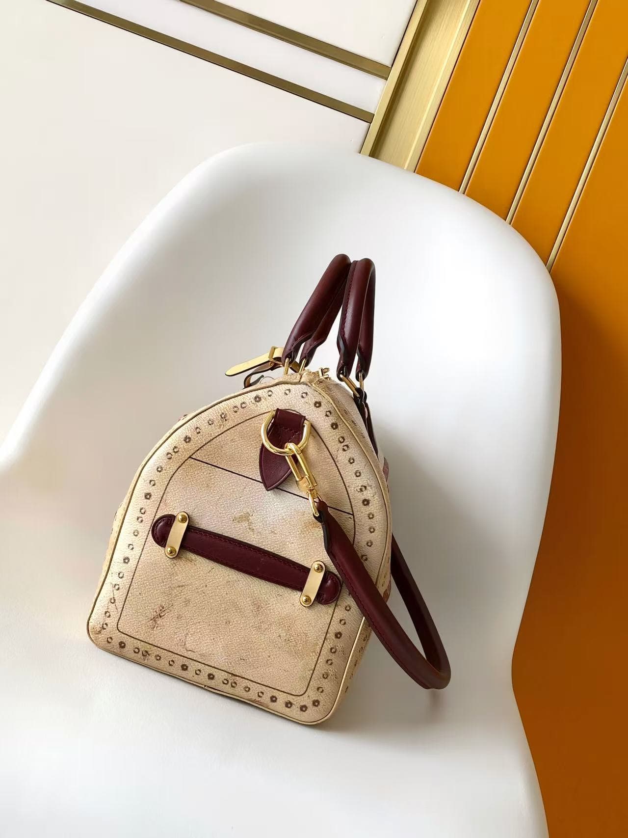 Louis Vuitton Speedy Soft 30 Beige Coated canvas M28149 High