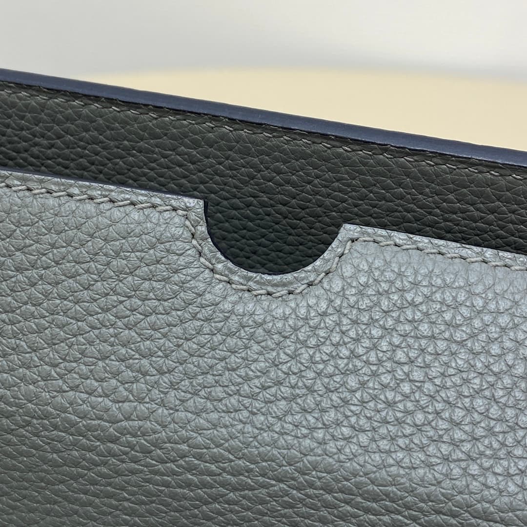Hermès Videpoches Bag Togo Leather In Grey Blue WAX High