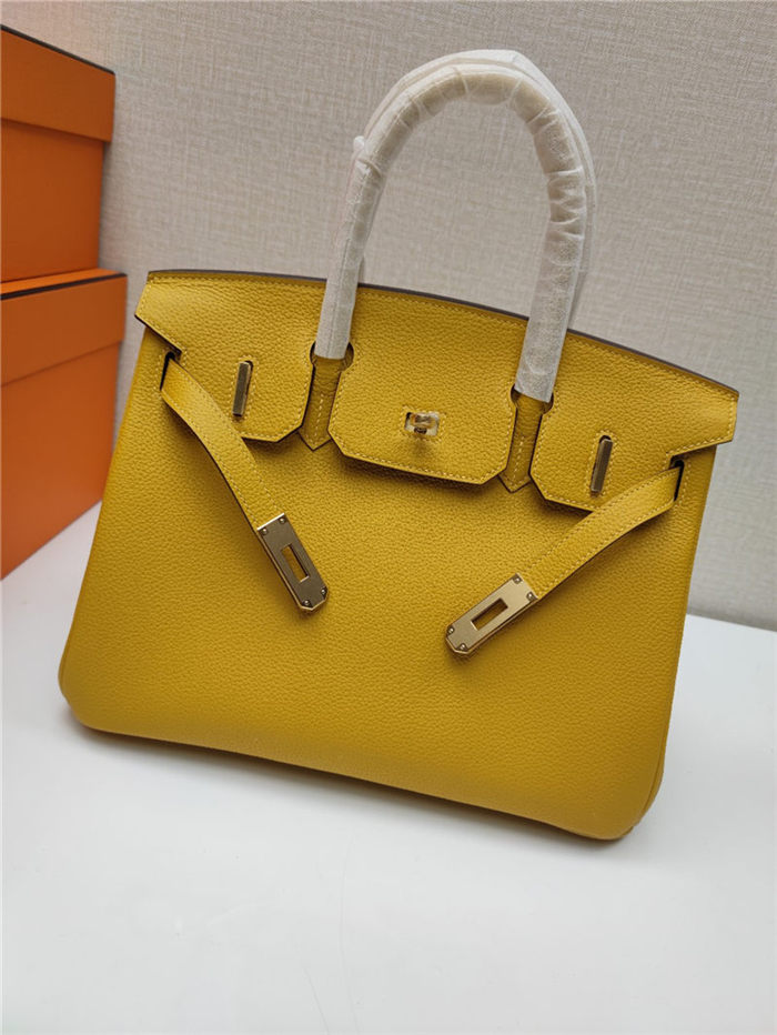 Hermes Birkin 25/30/35cm Bag Togo Leather In Jaune Ambre WAX High