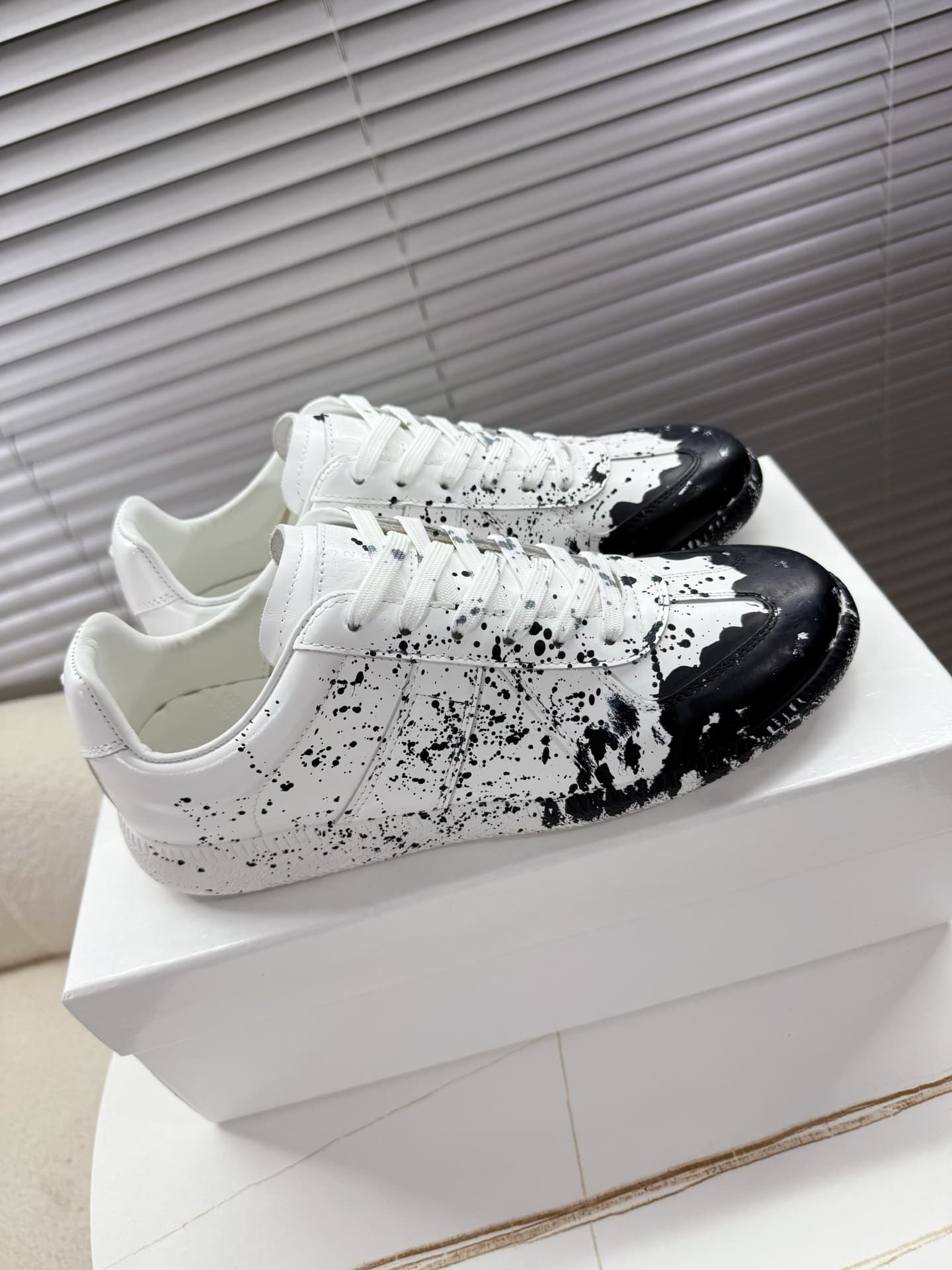 Maison Margiela Patent Leather Printed Sneaker shoes Men Women