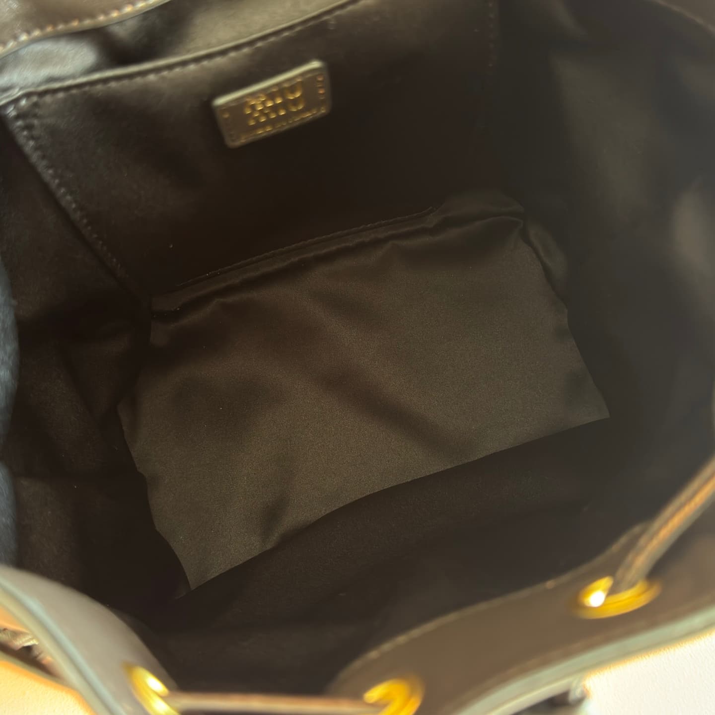 Miu Miu Leather backpack Coffee Calfskin 5BZ043  TOP
