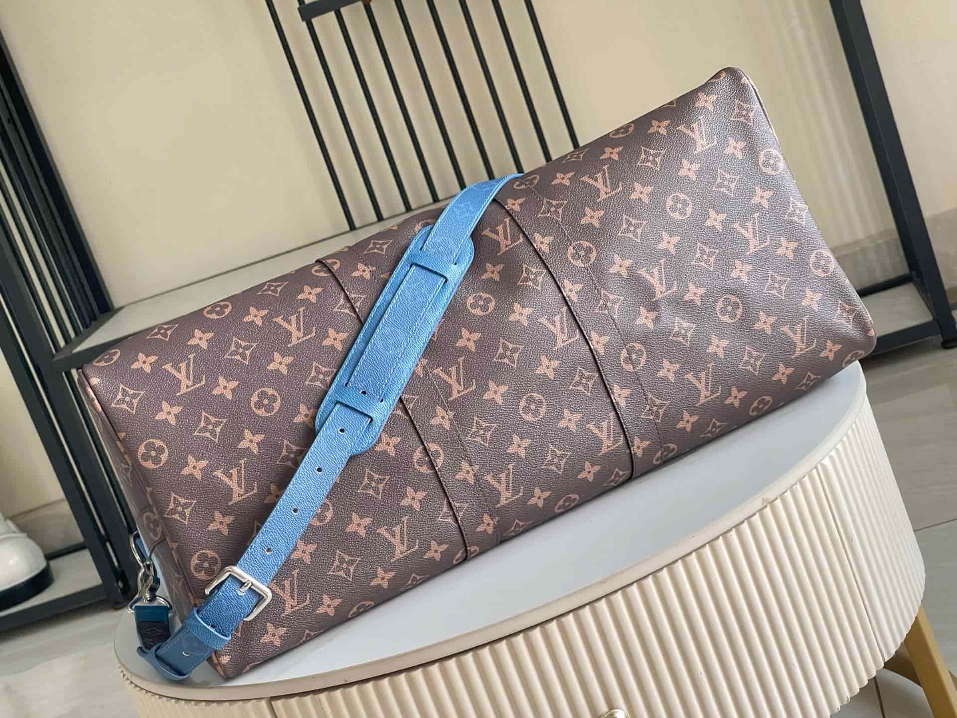 Louis Vuitton Keepall Bandoulière 50 Blue Monogram Pigment coated canvas M28227 TOP