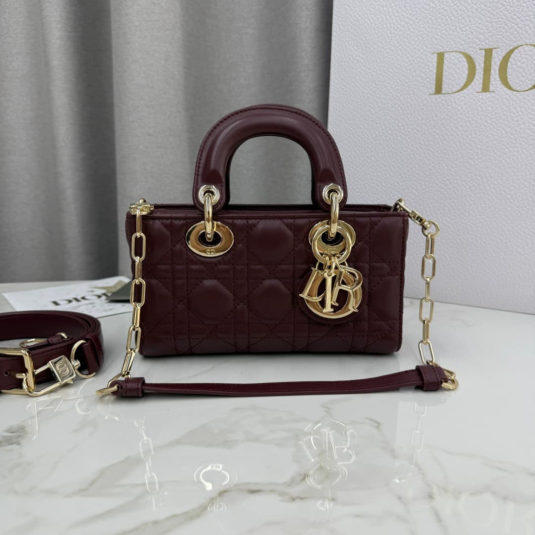 Dior Lady D-Joy Bag Claret Cannage Lambskin M0636 High