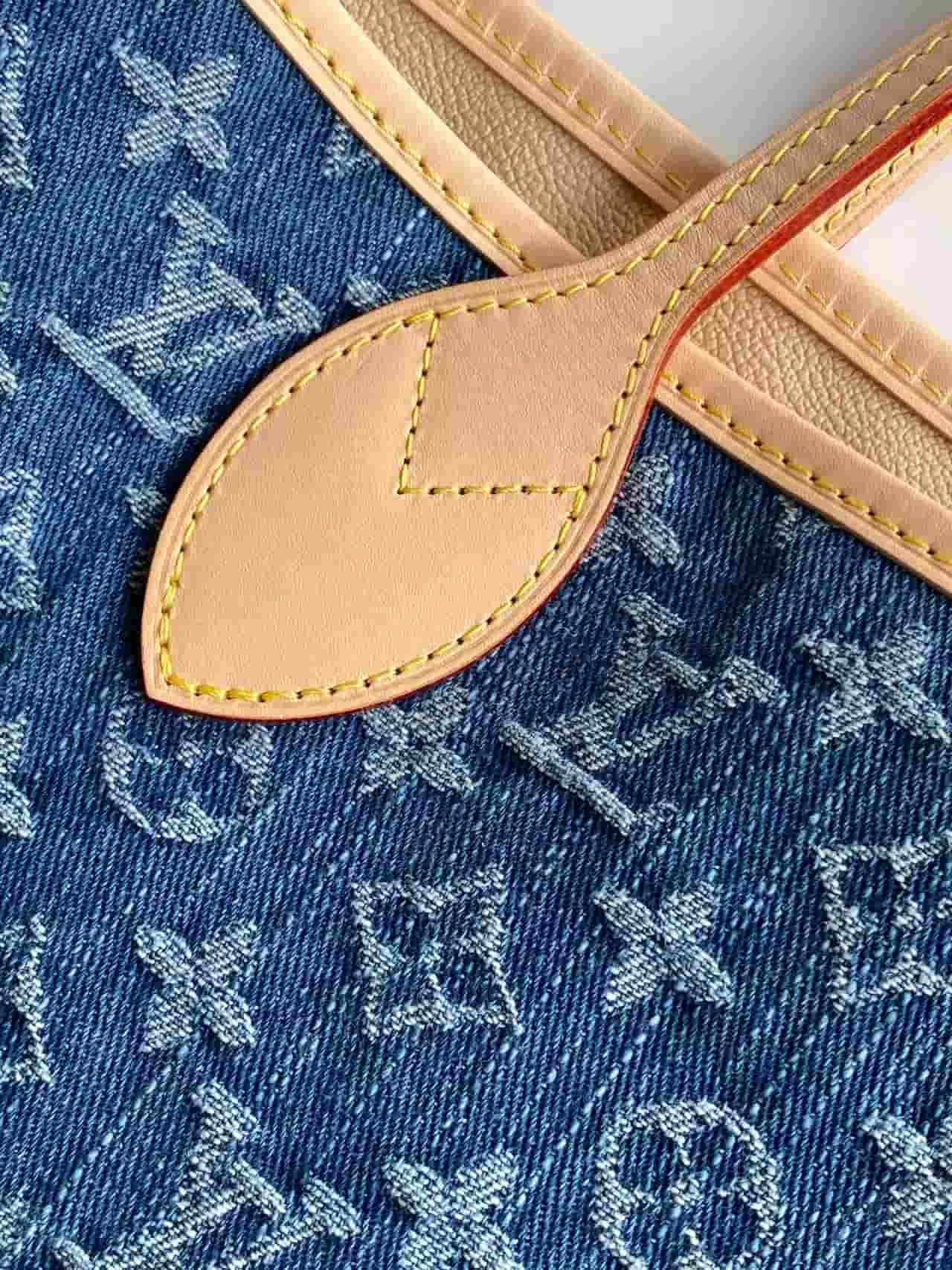 Louis Vuitton Neverwoof MM Blue Monogram Denim M28052 High