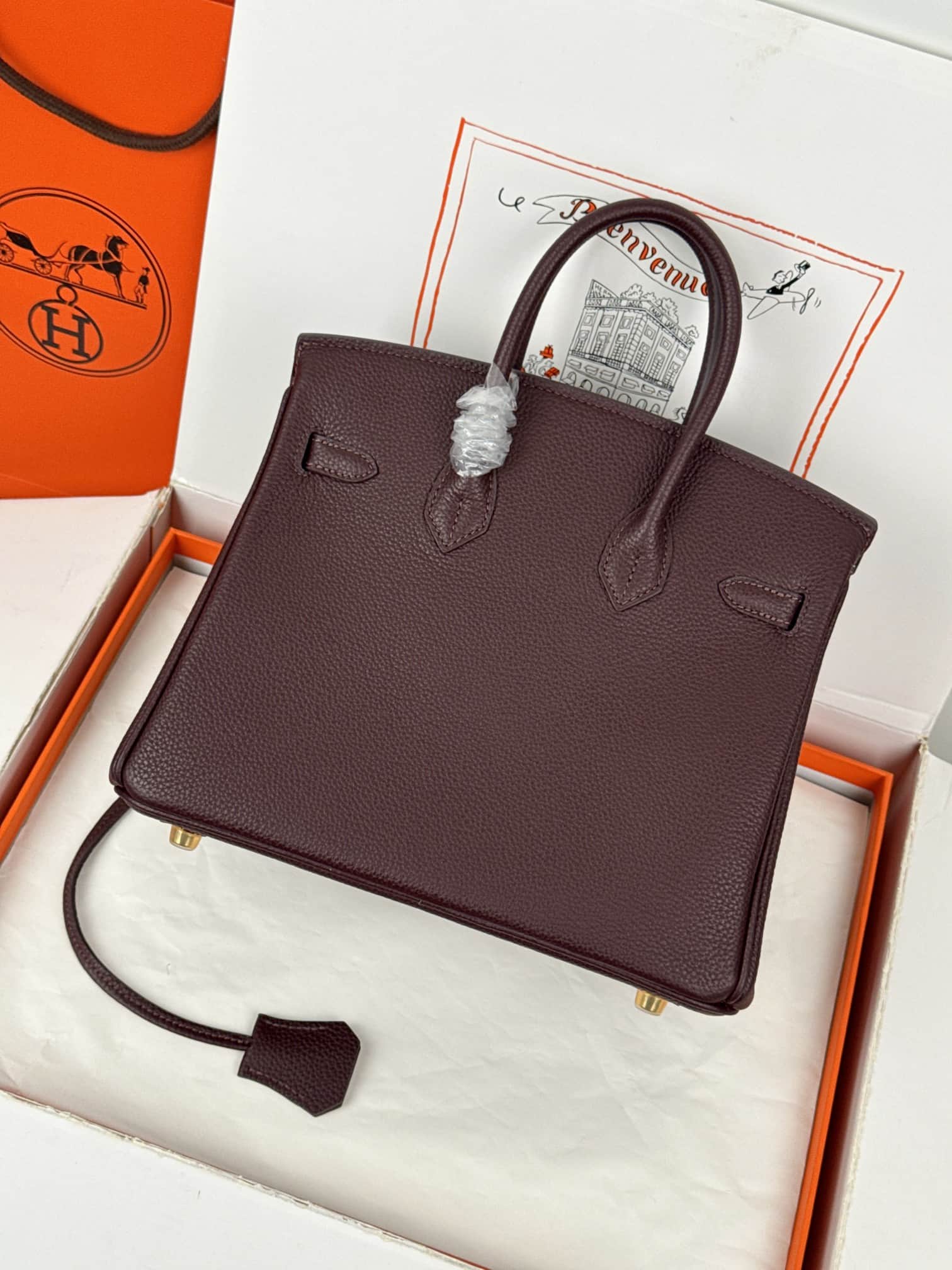 Hermes Birkin 25/30 Bag Togo Calfskin Leather High