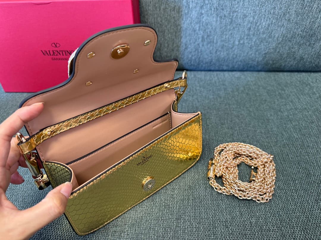 Valentino Garavani MINILOC mini shoulder bag 1133S Calfskin Gold High