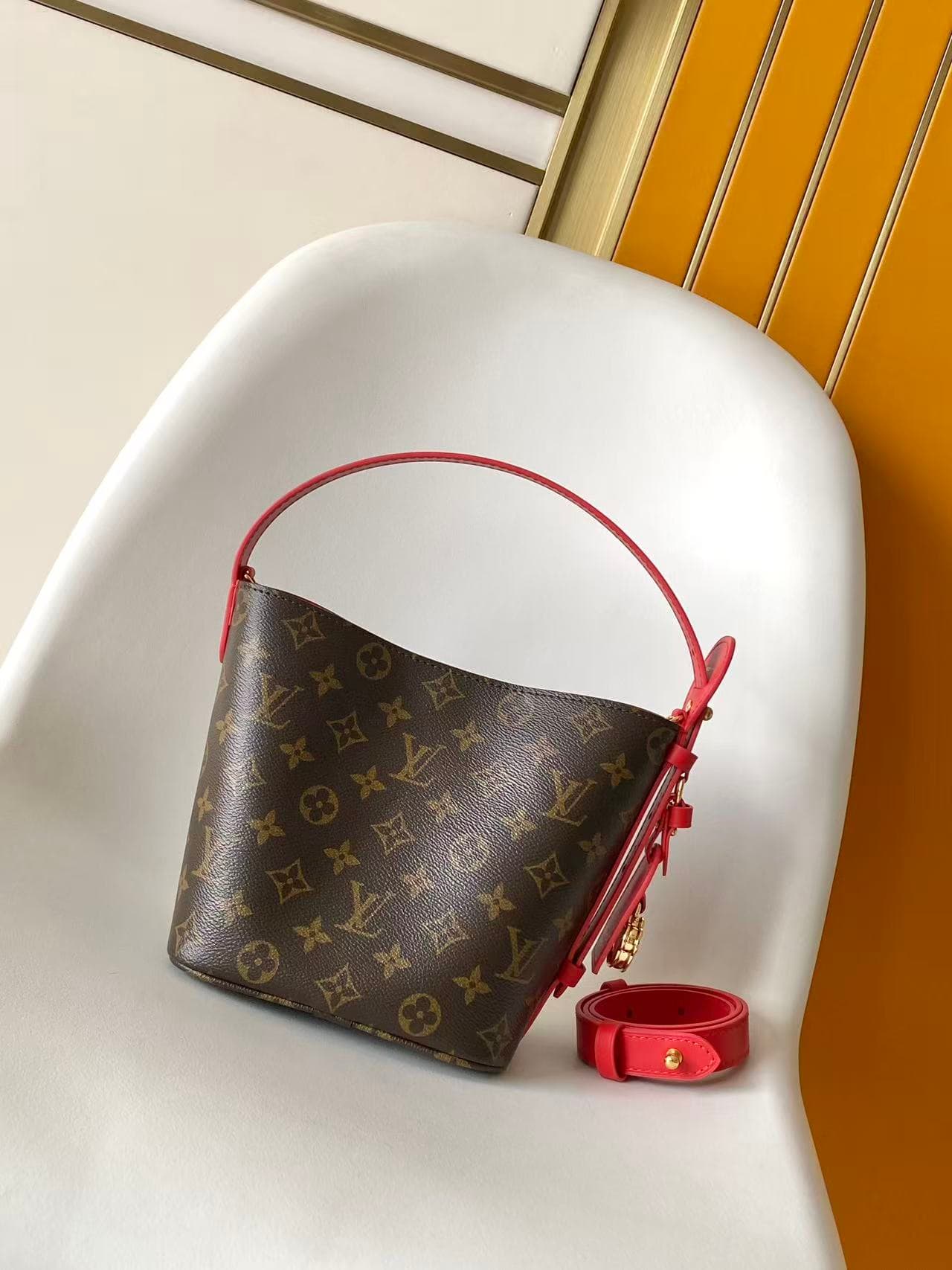 Louis Vuitton All In BB Monogram/Sari Red Coated canvas M28317 High